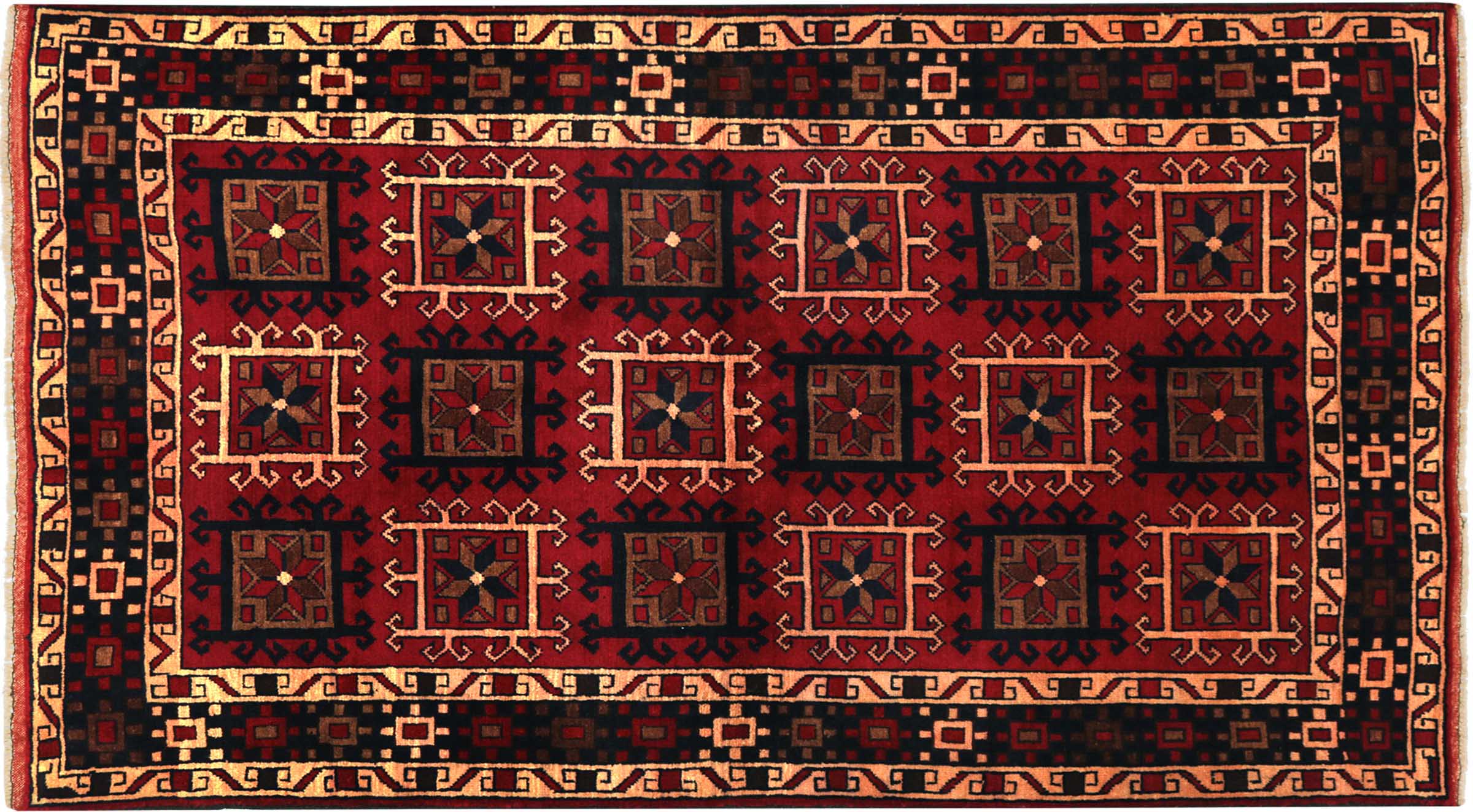 Afghan Belutsch Baluch 120x180 Handgeknüpft Orientteppich Rot Durchgemustert