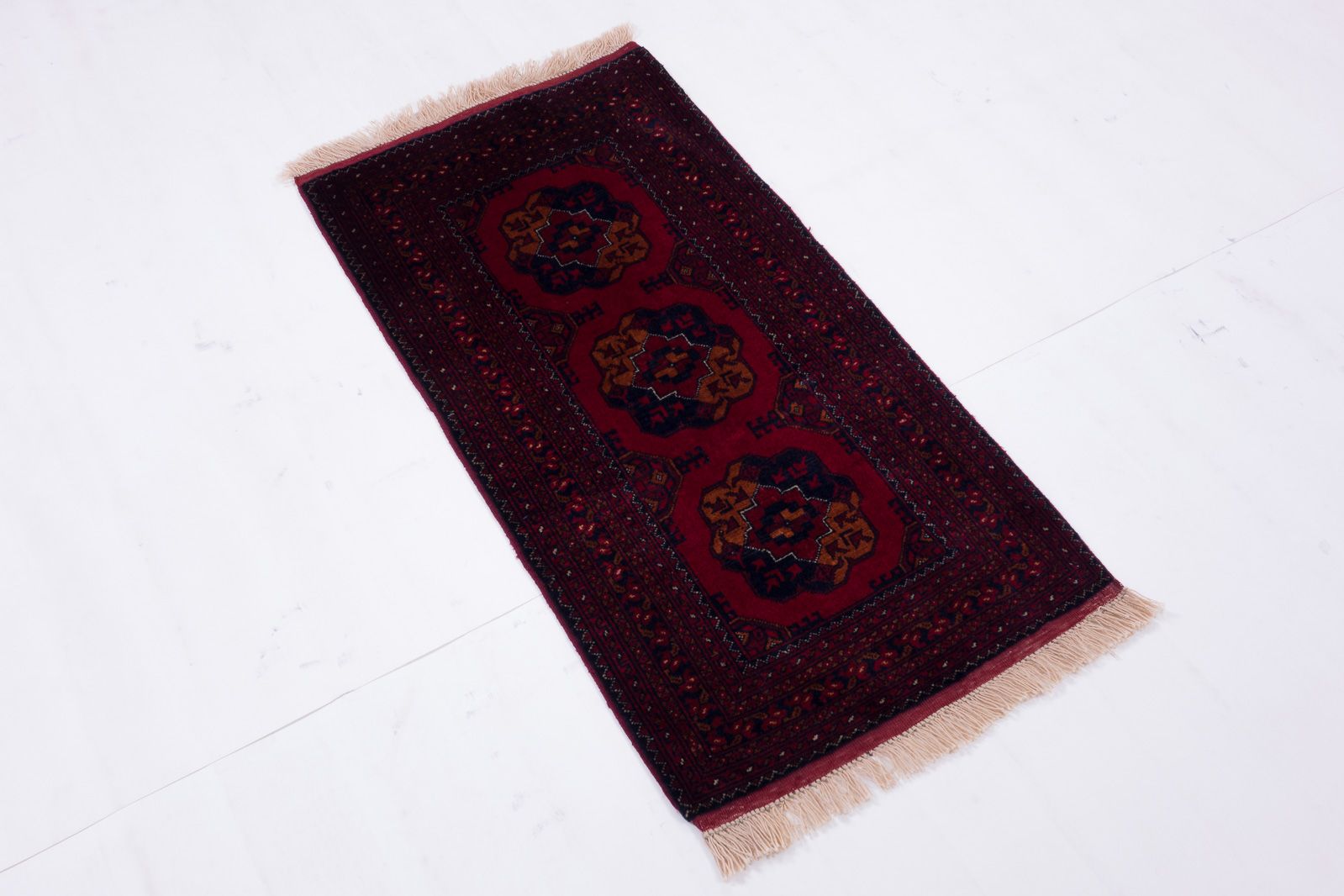 Afghan Belgique Khal Mohammadi 50x100 Handgeknüpft Teppich Braun Geometrisch