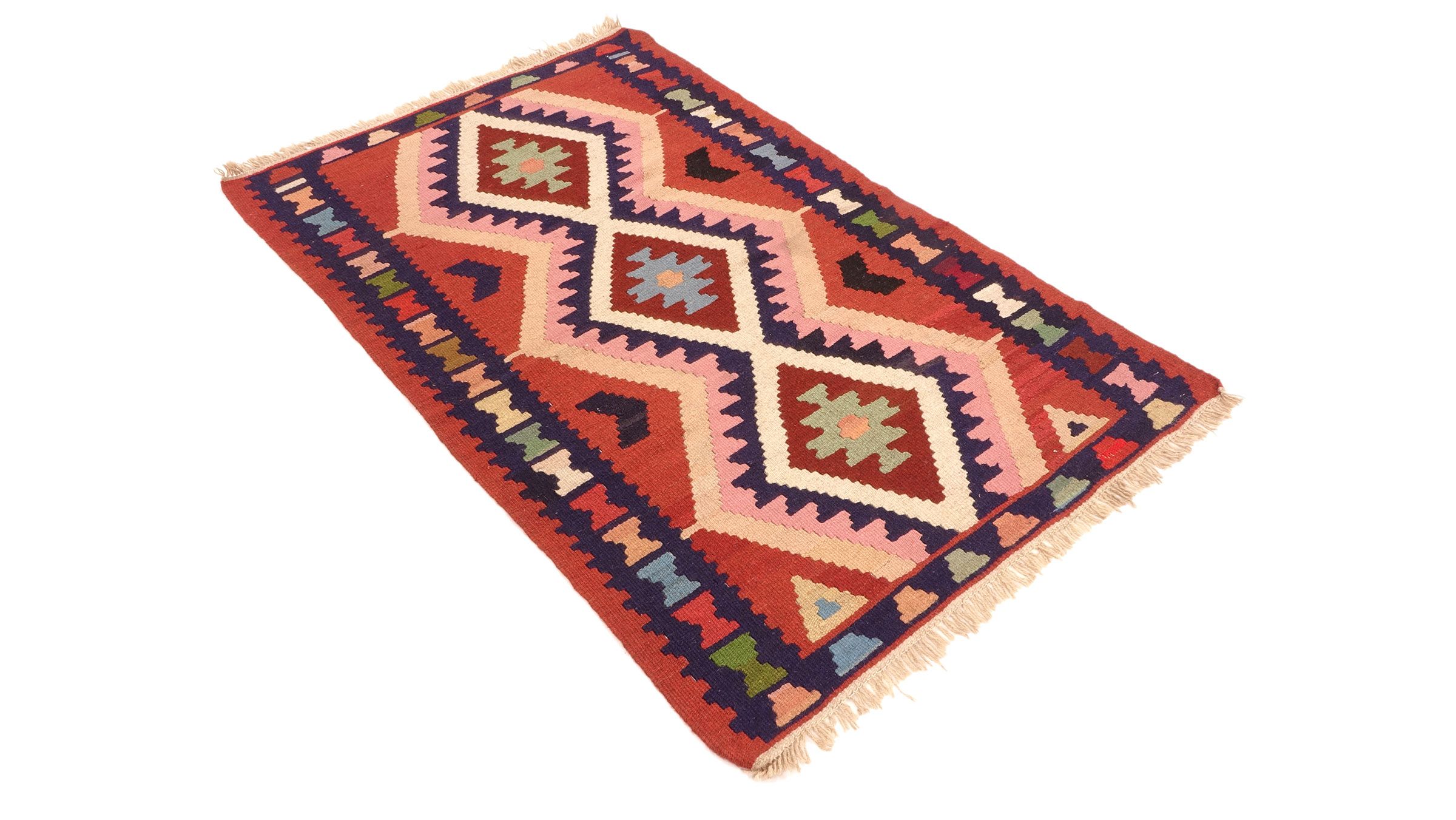 Perserteppich Kelim Ardebil 100x150 Handgewebt Braun Geometrisch Handarbeit Zimmer
