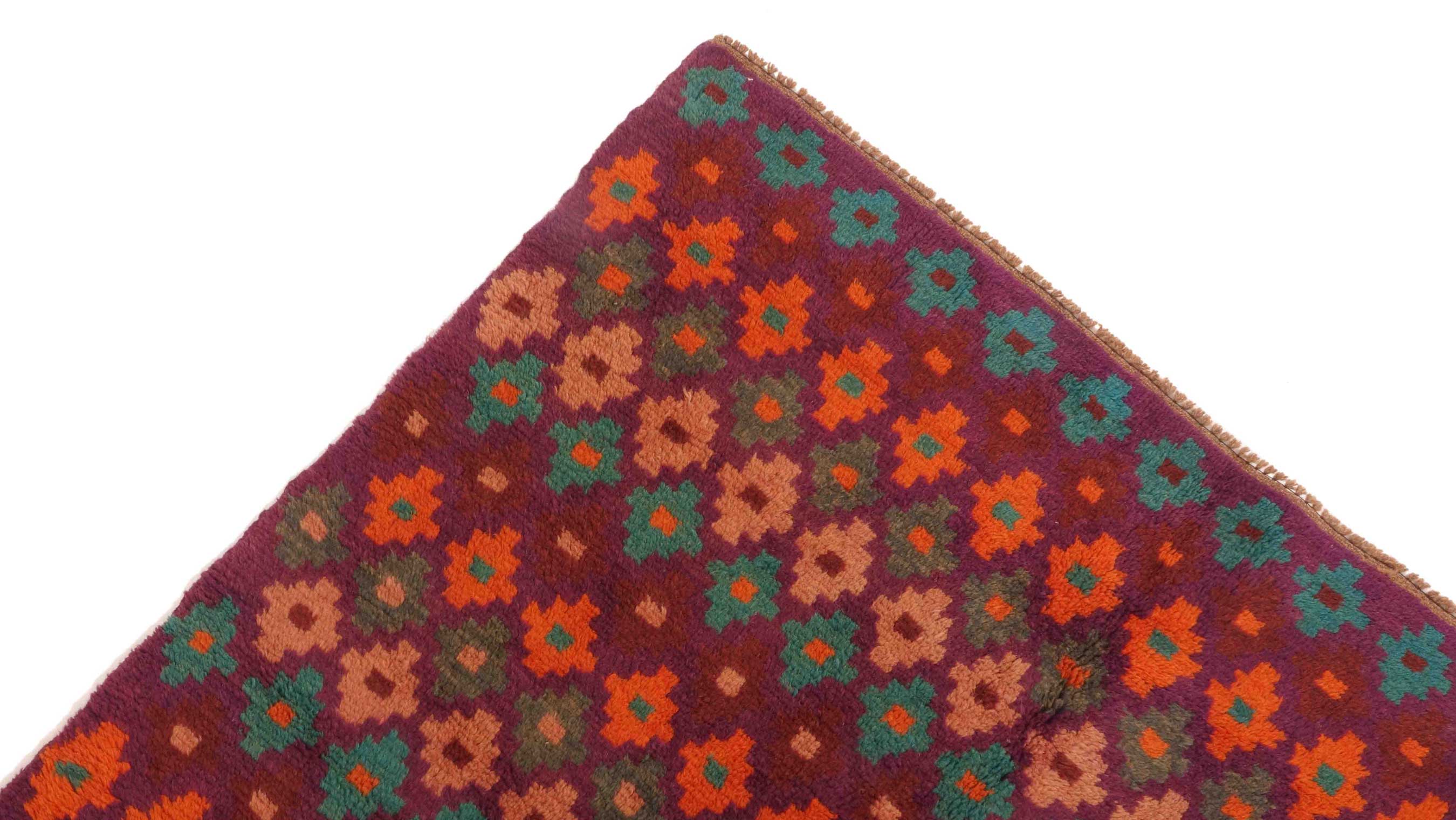 Gabbeh Teppich 120x180 Handgeknüpft Braun Streifen Orientalisch UNIKAT Kurzflor