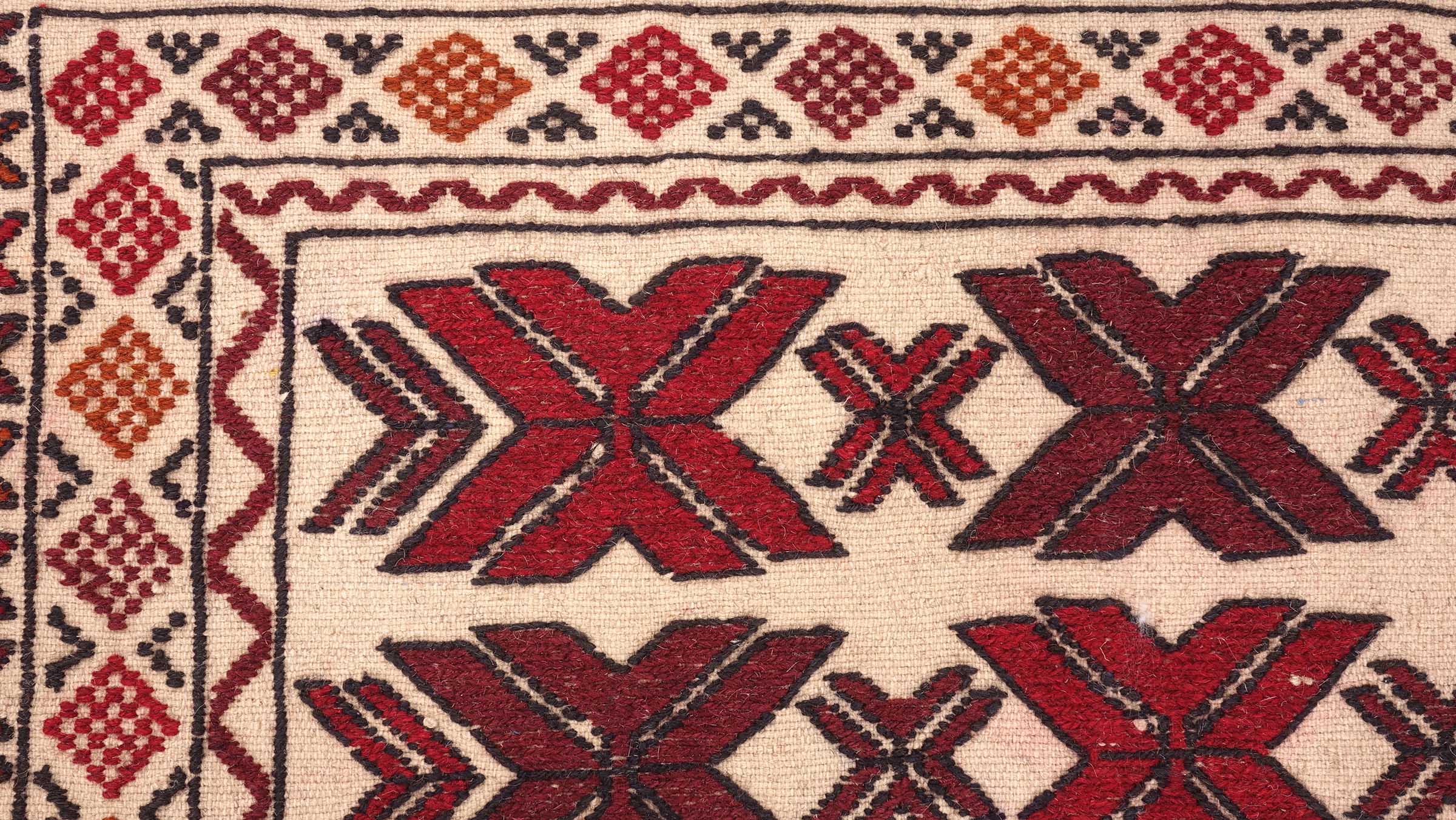 Afghan Kelim Gol Barjasta Teppich 120x180 Handgewebt Beige Geometrisch Handarbeit