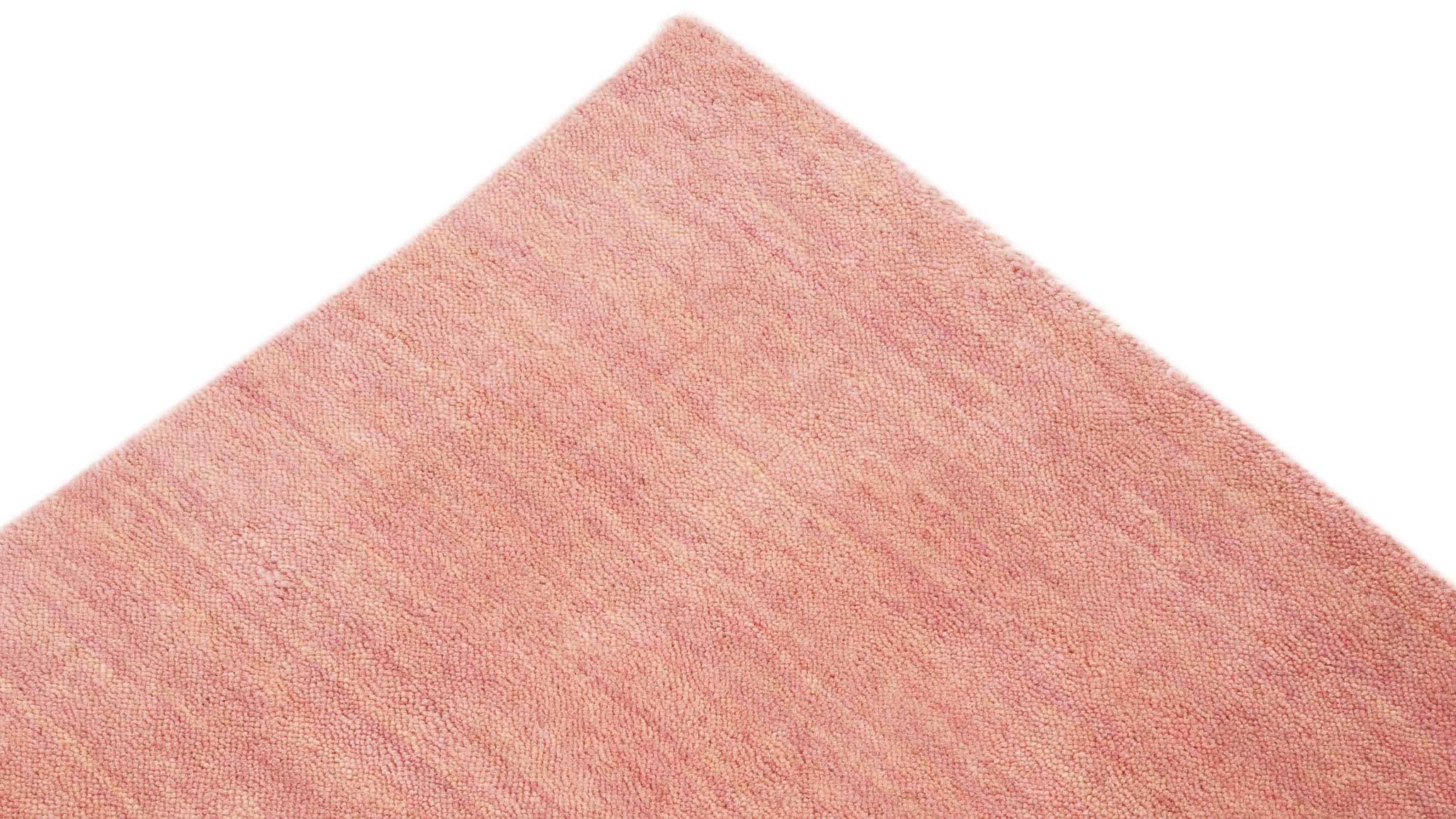 Wool carpet Gabbeh UNI 80x150 handwoven pink plain handwork room