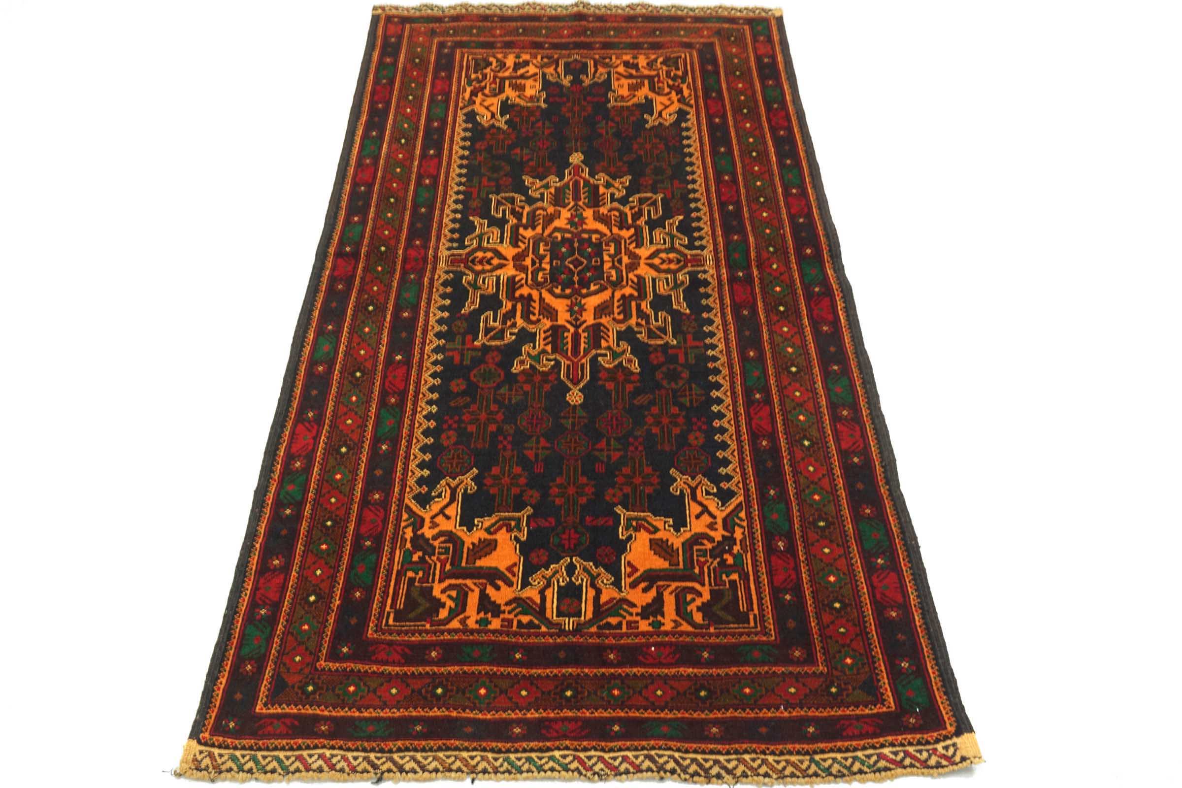 Afghan Belutsch Baluch 120x180 Handgeknüpft Orientteppich Dunkelblau