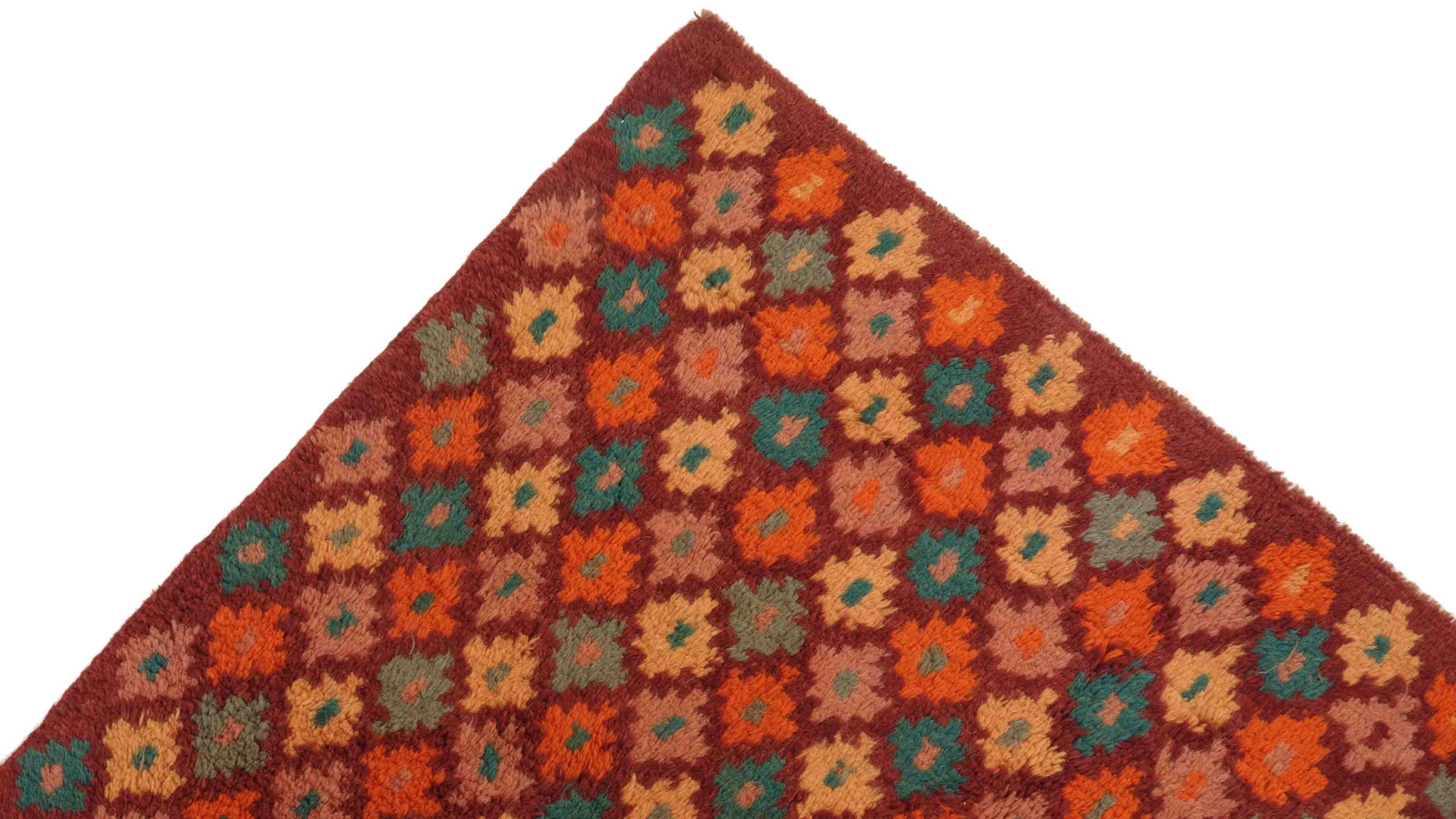 Gabbeh Teppich 110x160 Handgeknüpft Braun Durchgemustert Orientalisch UNIKAT Kurzflor