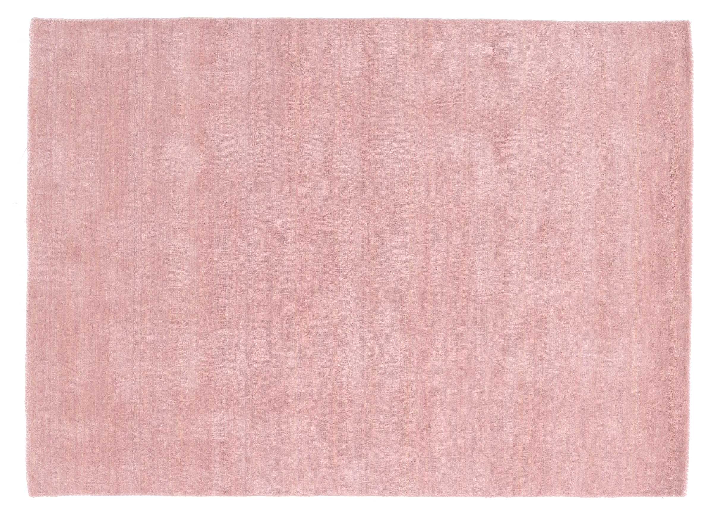 Wool carpet Gabbeh UNI 80x150 handwoven pink plain handwork room