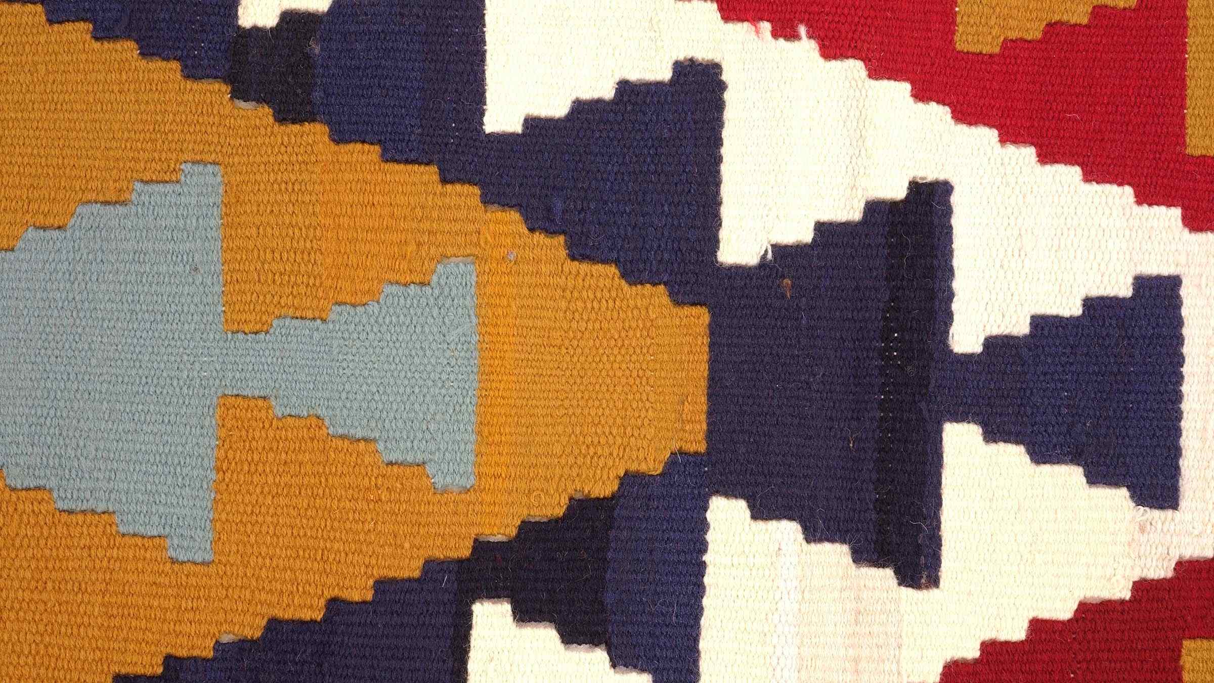 Perserteppich Kelim Ardebil 80x150 Handgewebt Beige Geometrisch Handarbeit Zimmer