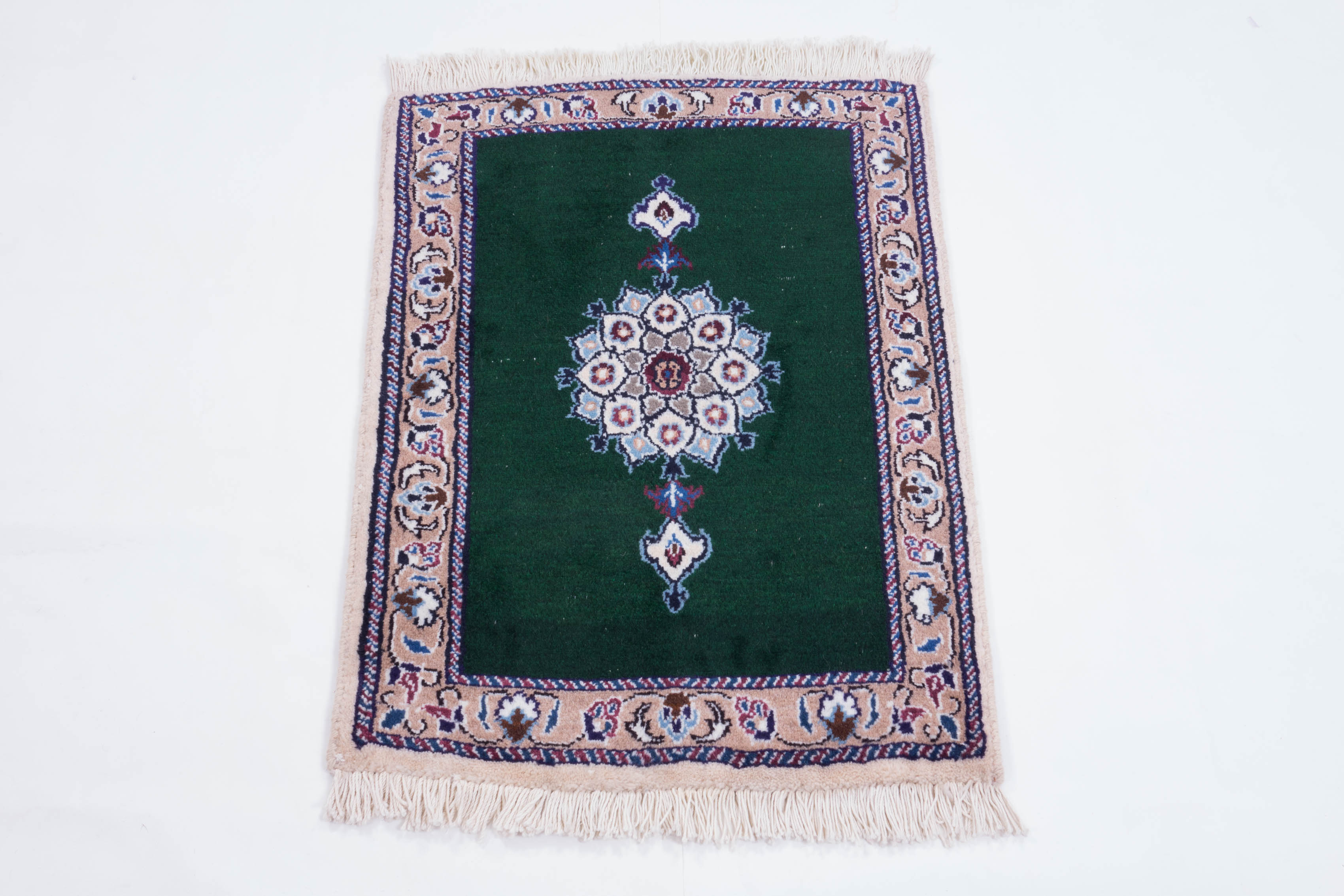 Perser Nain 60x80 Handgeknüpft Teppich Weiß Orientalisch Kurzflor Orient Rug