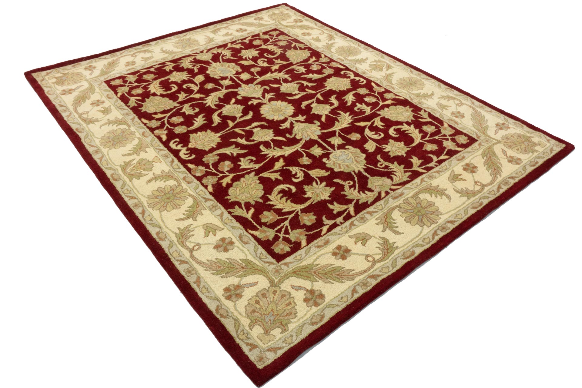 Handgefertigter Teppich 300x240 Handgetuftet Handarbeit 240x300 Rot Geometrisch Muster