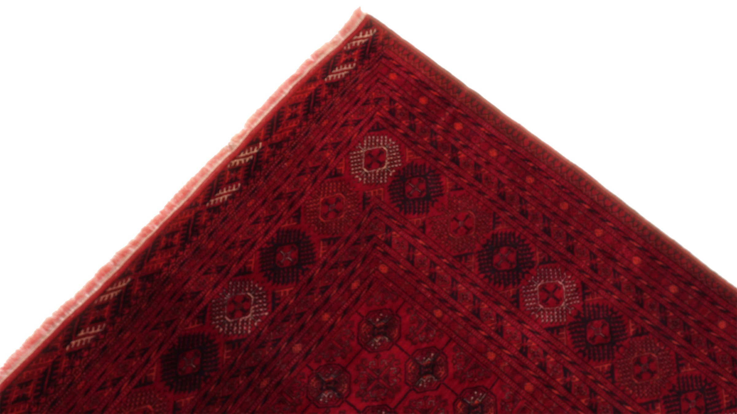 Afghanischer Teppich Mauri Gul 200x300 Handgeknüpft Rot Geometrisch Orientalisch UNIKAT