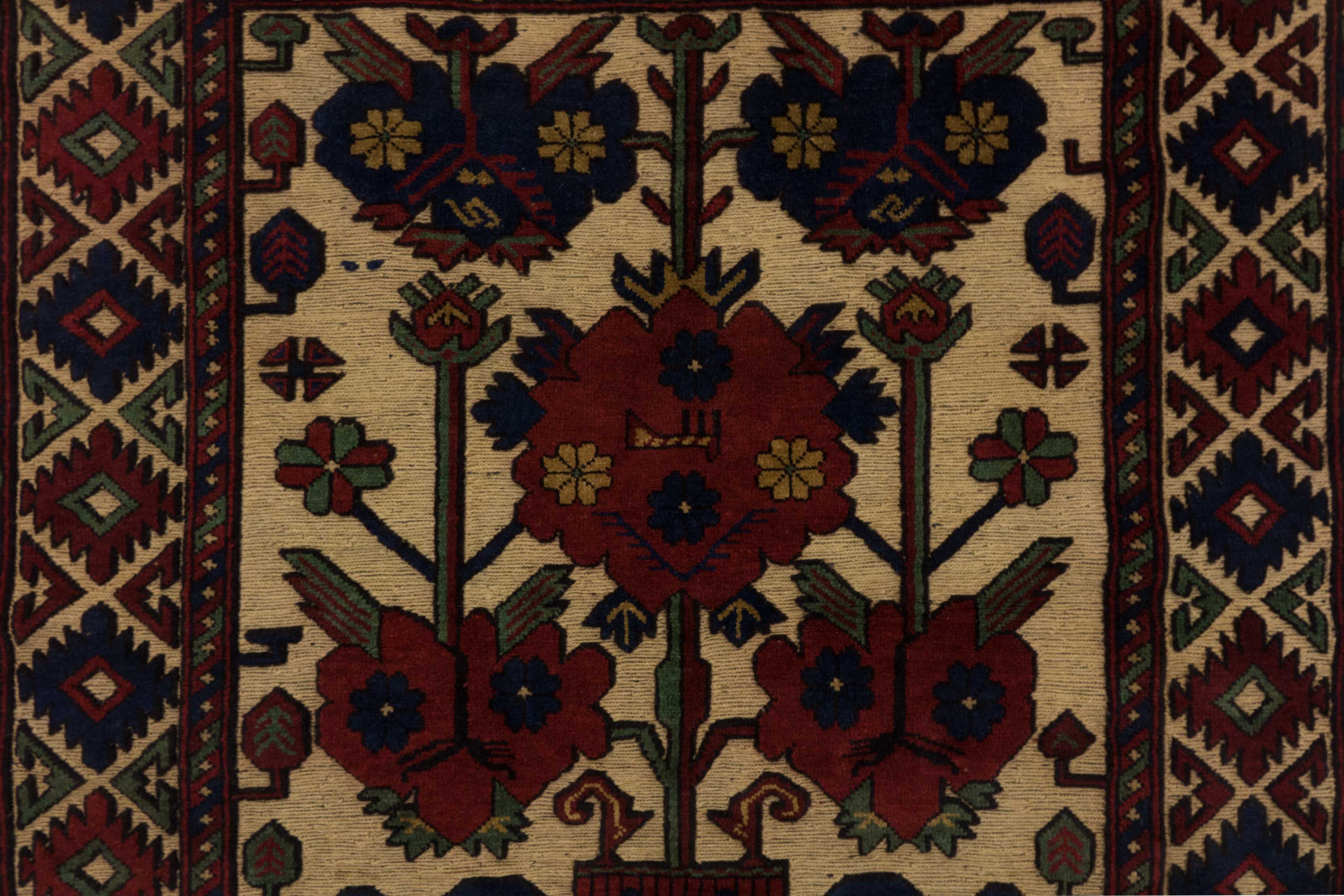 Afghan Gol Barjasta 120x180 Handgewebt Teppich Mehrfarbig Blumenmuster