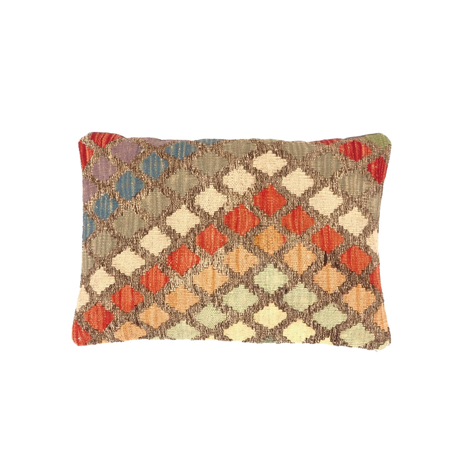 Kelim Afghan Maimana Kissenbezug Kissenhülle Poshti Teppich 40x60 Handgewebt Mehrfarbig