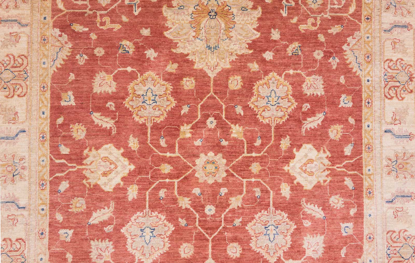 Afghan fine Ferahan Ziegler carpet 150x200 hand-knotted beige floral pattern Orient