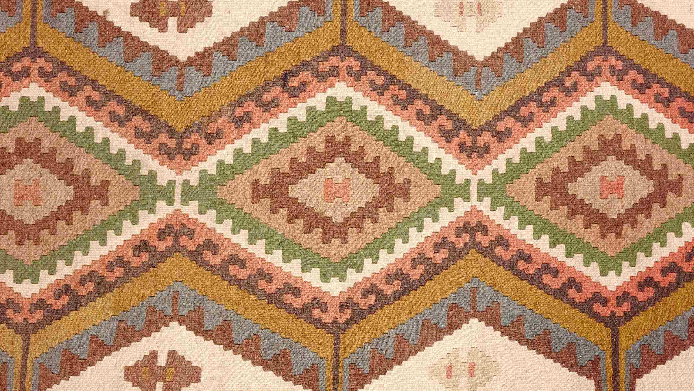 Perserteppich Kelim Ardebil 100x150 Handgewebt Braun Geometrisch Handarbeit Zimmer