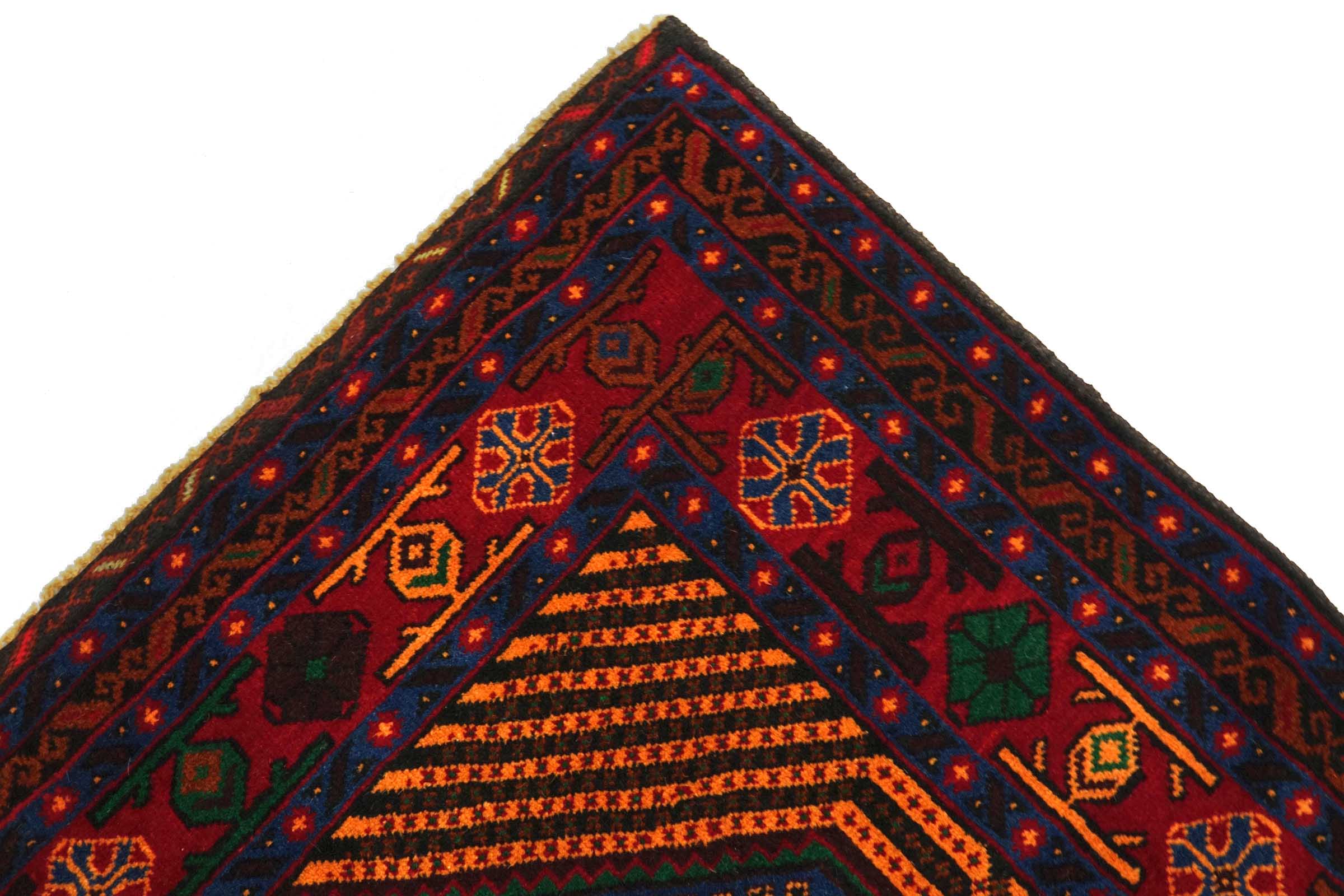 Afghan Belutsch Baluch 110x200 Handgeknüpft Orientteppich Beige Geometrisch