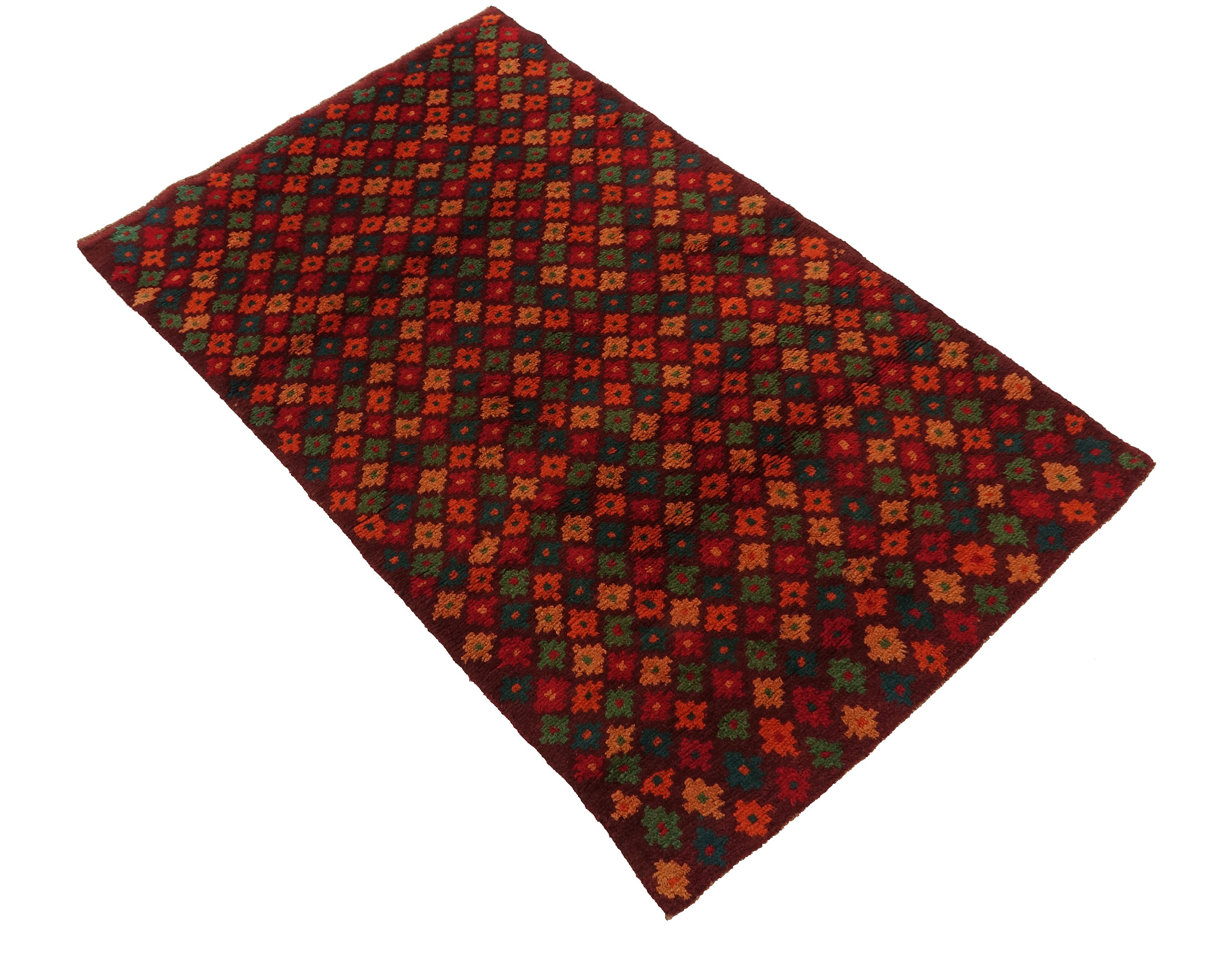 Gabbeh Teppich 110x170 Handgeknüpft Braun Streifen Orientalisch UNIKAT Kurzflor