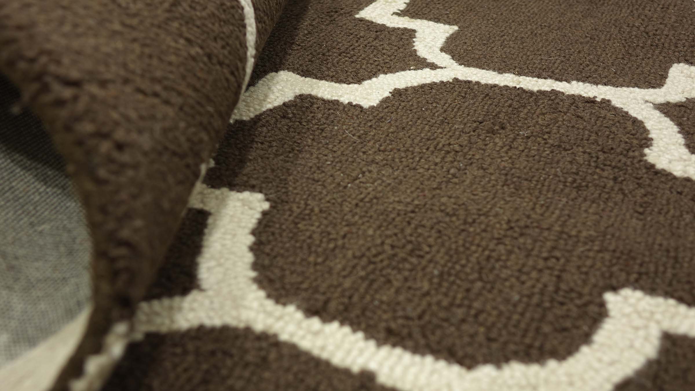 Carpet Moroccan Design 120x180 Brown Ornaments Hand Tufted Modern