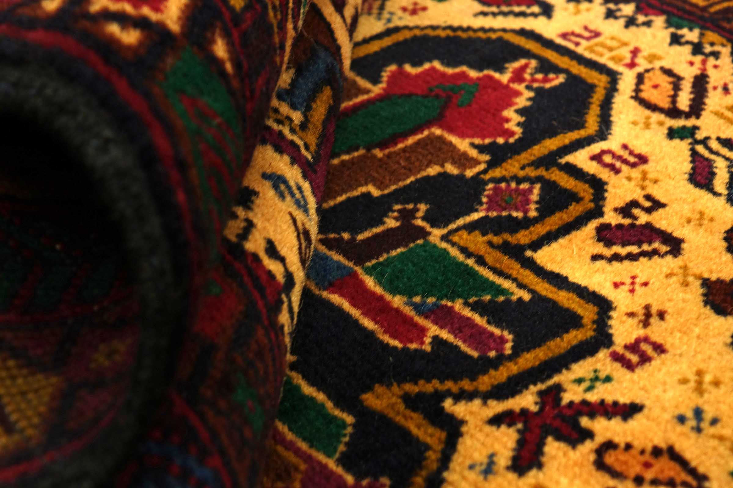 Afghan Belutsch Baluch 110x200 Handgeknüpft Orientteppich Beige Geometrisch