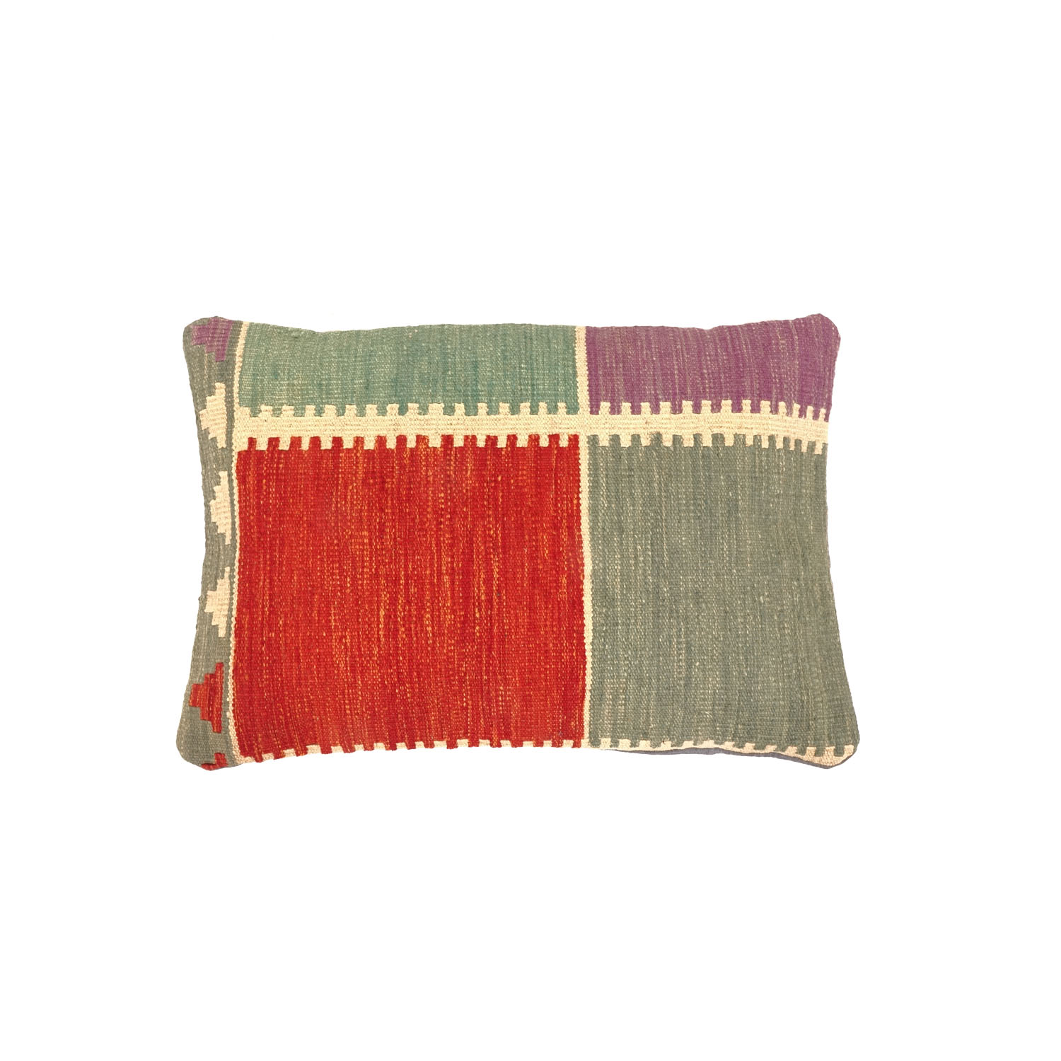 Kelim Afghan Maimana Kissenbezug Kissenhülle Poshti Teppich 40x60 Handgewebt Mehrfarbig