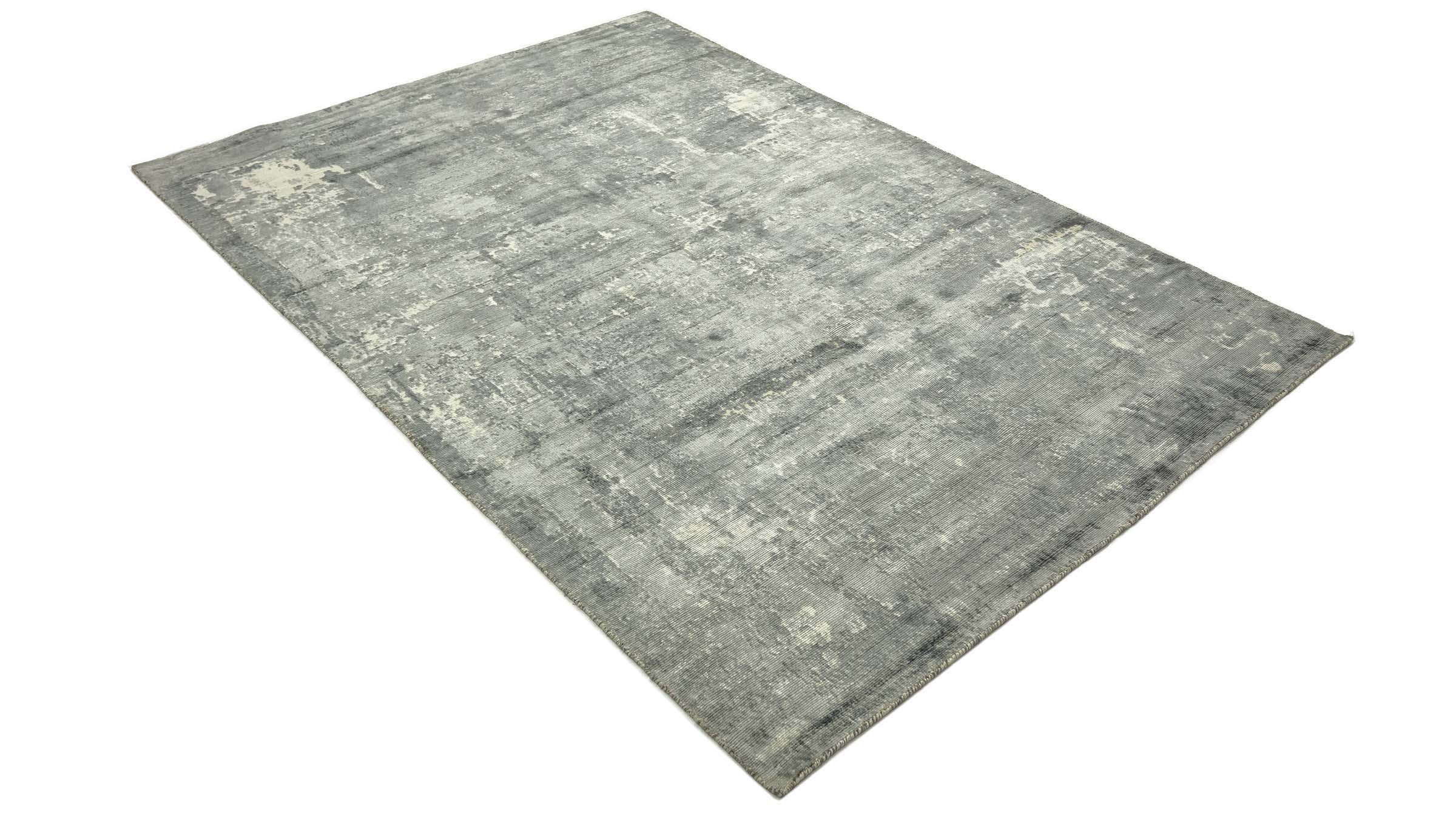 Handloom Vintage 230x160 Handgewebt Teppich 160x230 Grau Abstrakt Handarbeit Orient