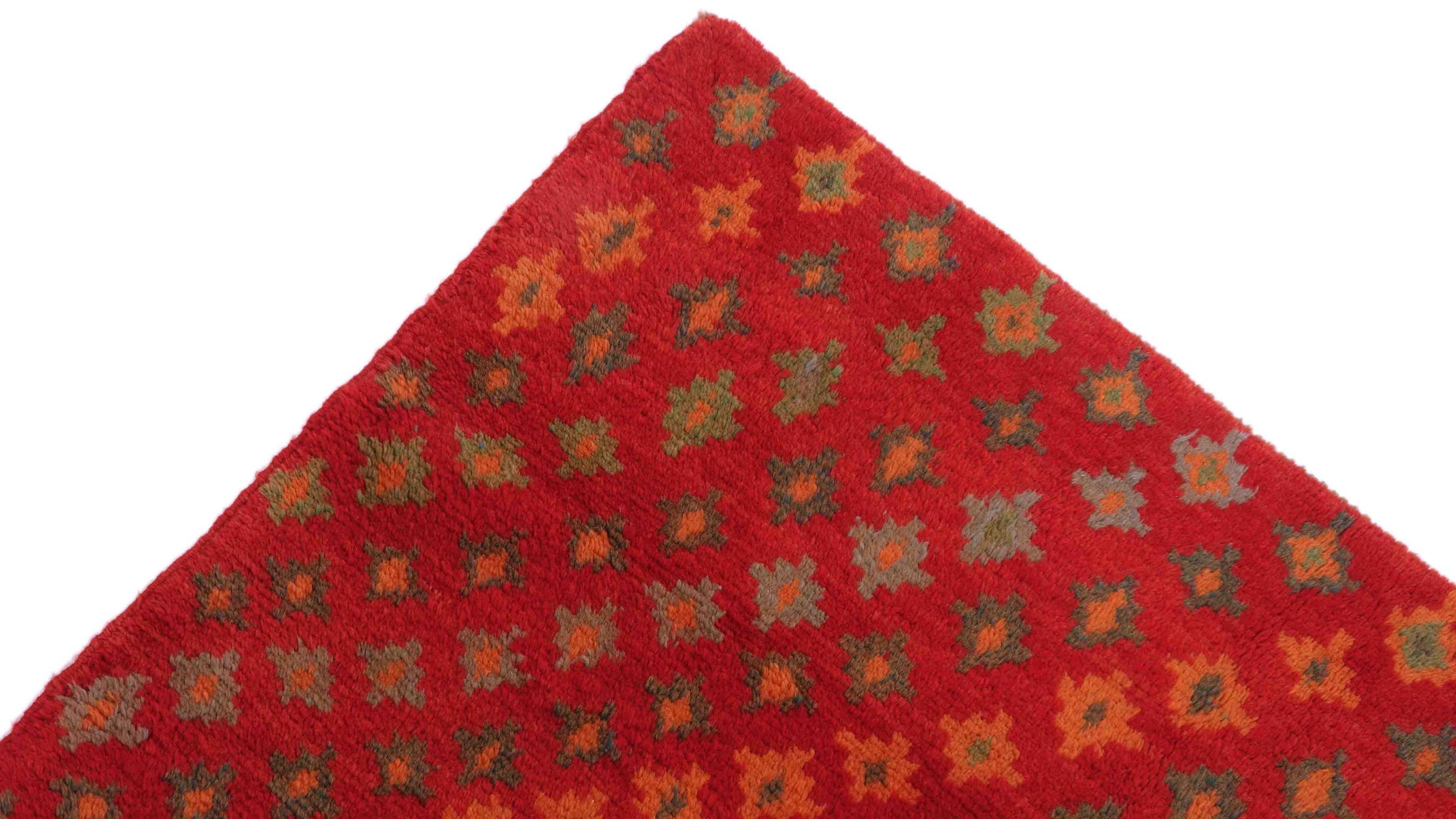 Gabbeh Teppich 110x170 Handgeknüpft Rot Durchgemustert Orientalisch UNIKAT Kurzflor