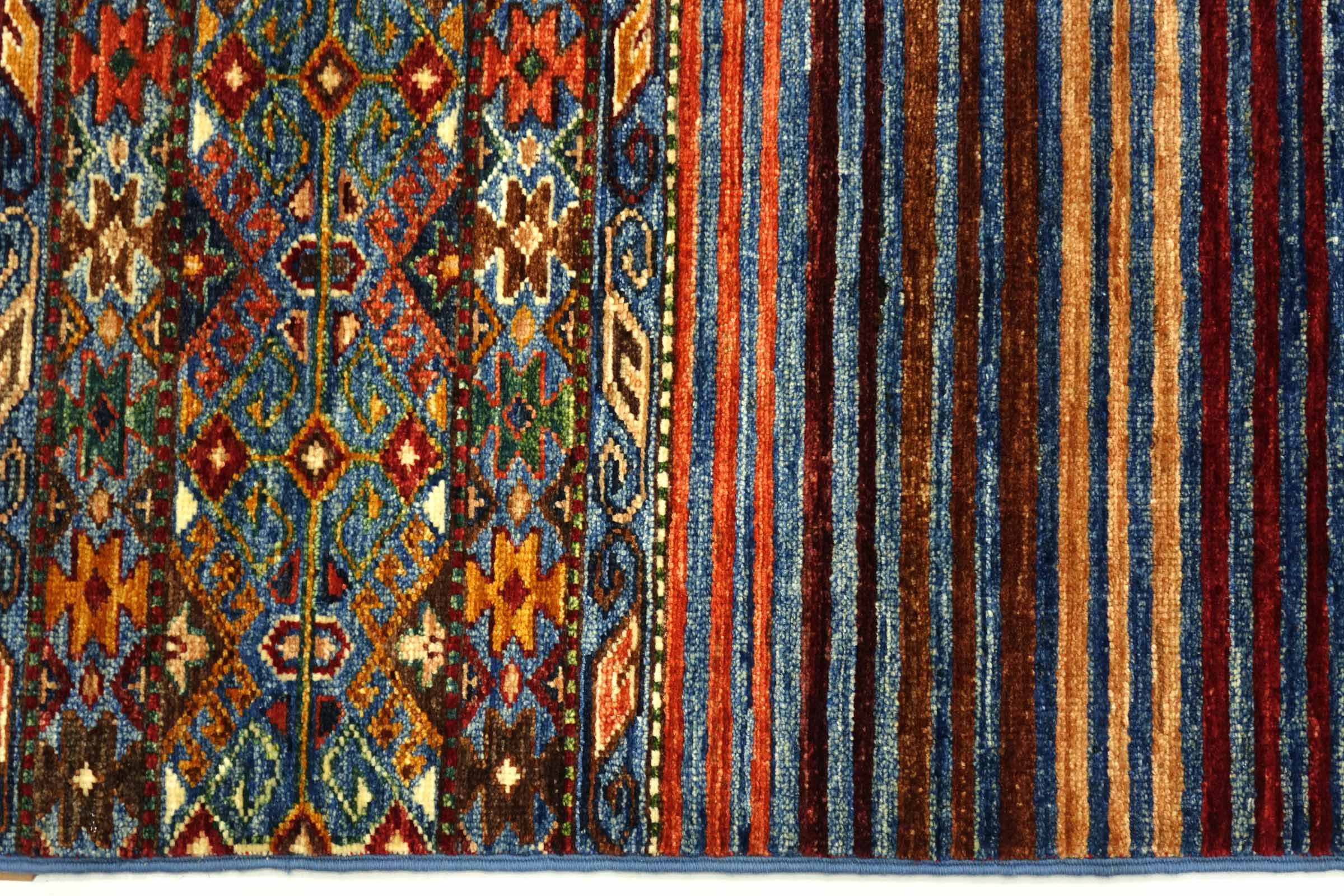 Afghan Khorjin Shaal 80x120 Handgeknüpft Orientteppich Blau Wolle Kurzflor Rug