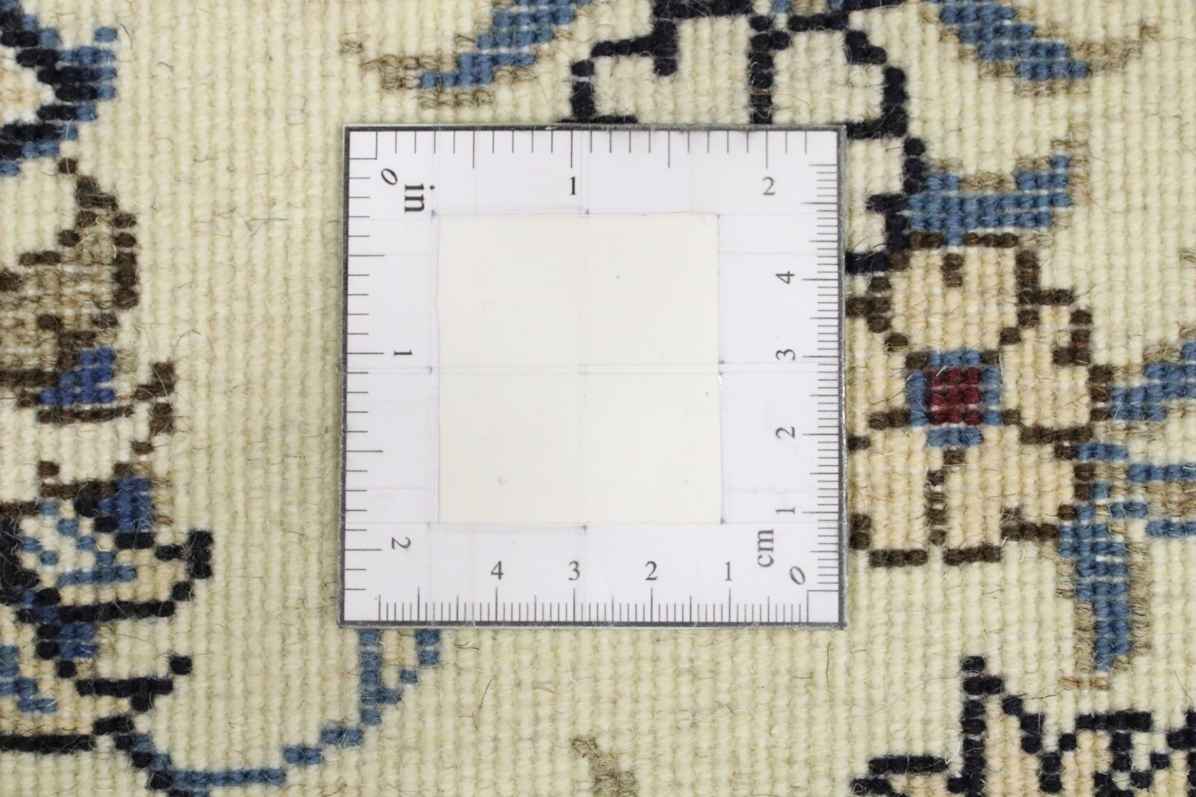 Persian carpet Nain Kashmar 80x400 hand-knotted runner white floral oriental UNIKAT