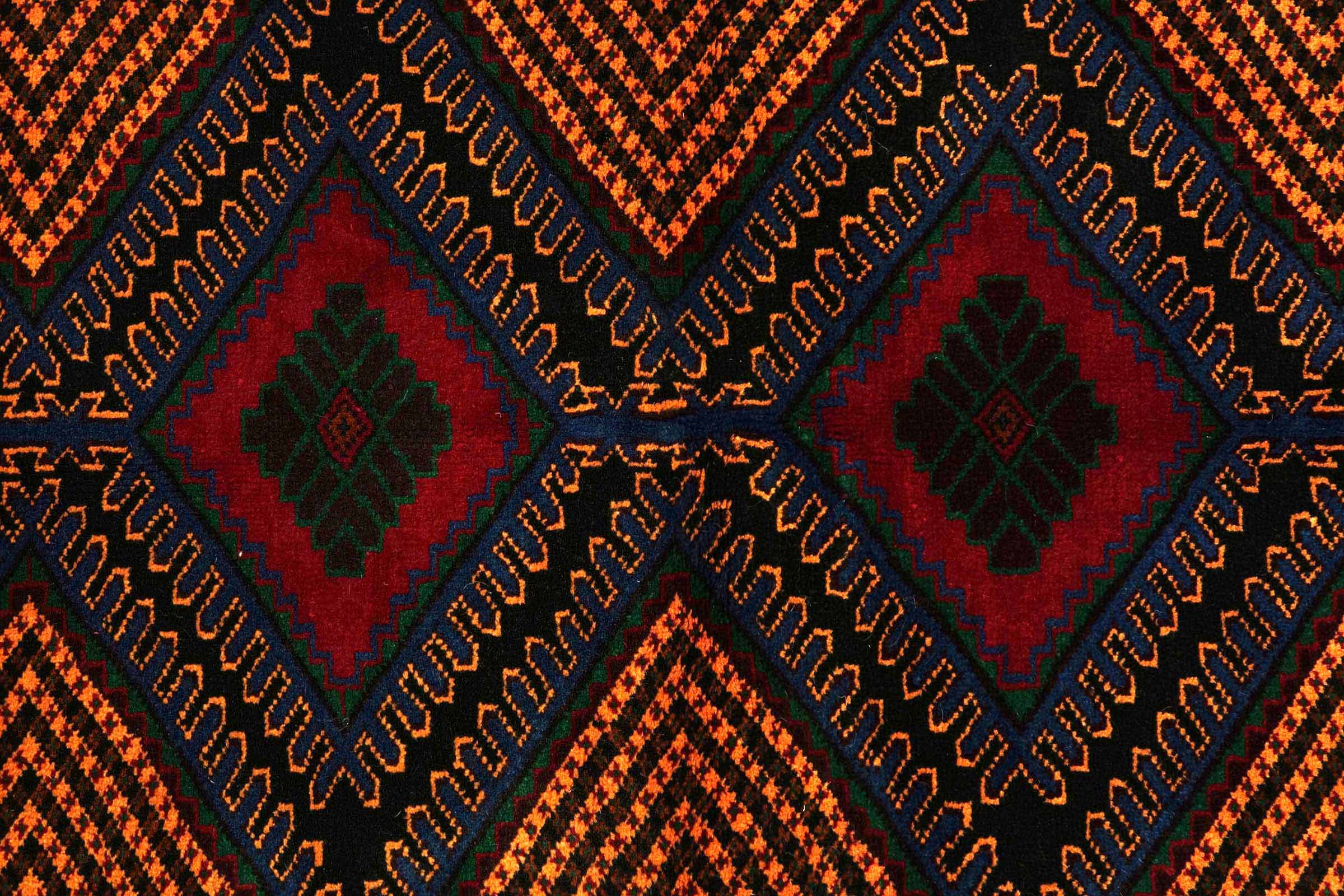Afghan Belutsch Baluch 110x200 Handgeknüpft Orientteppich Beige Geometrisch