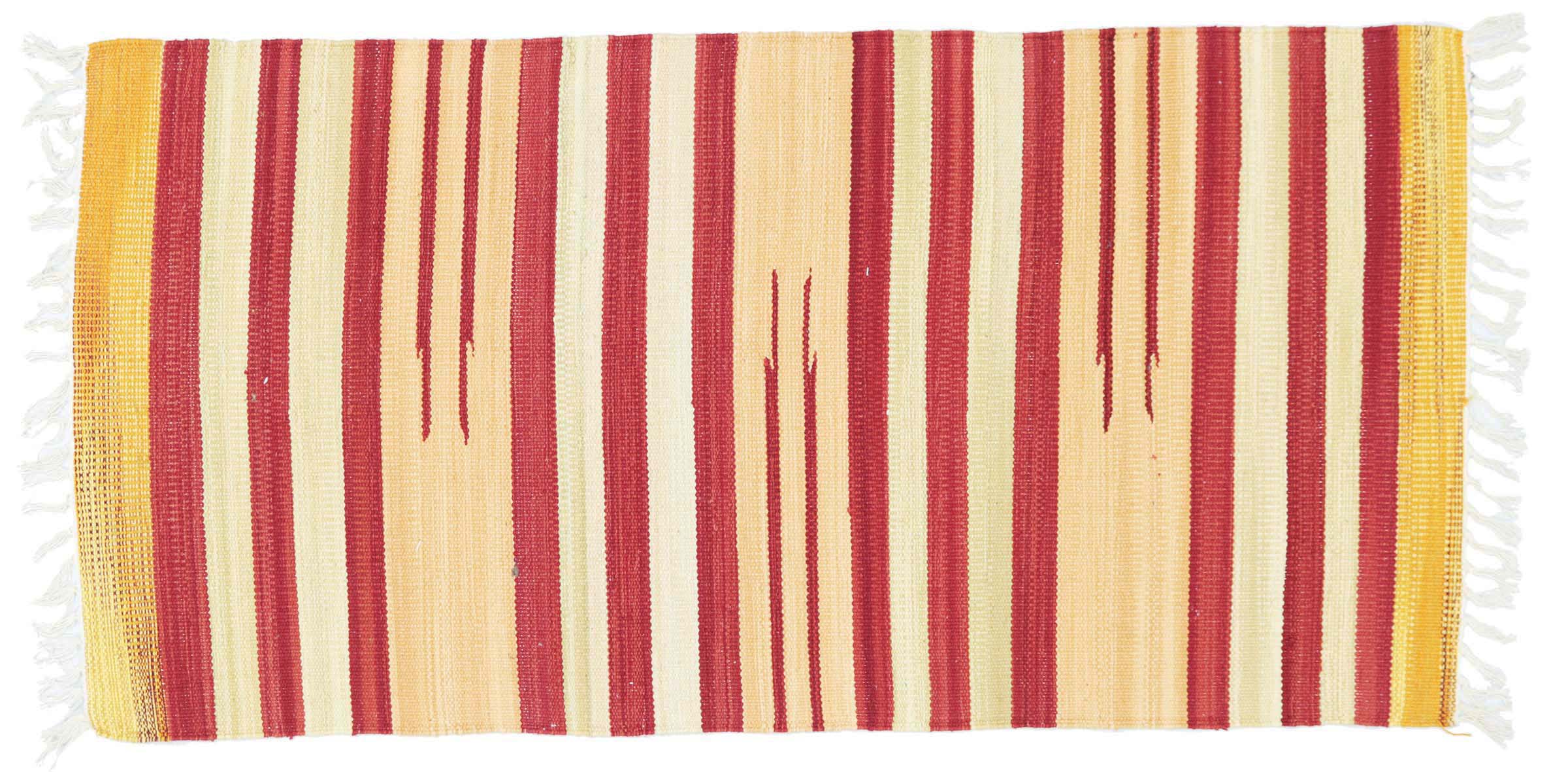 Knallbunter Kelim Teppich 60x120 Handgewebt Mehrfarbig Streifen Handarbeit Gewebt