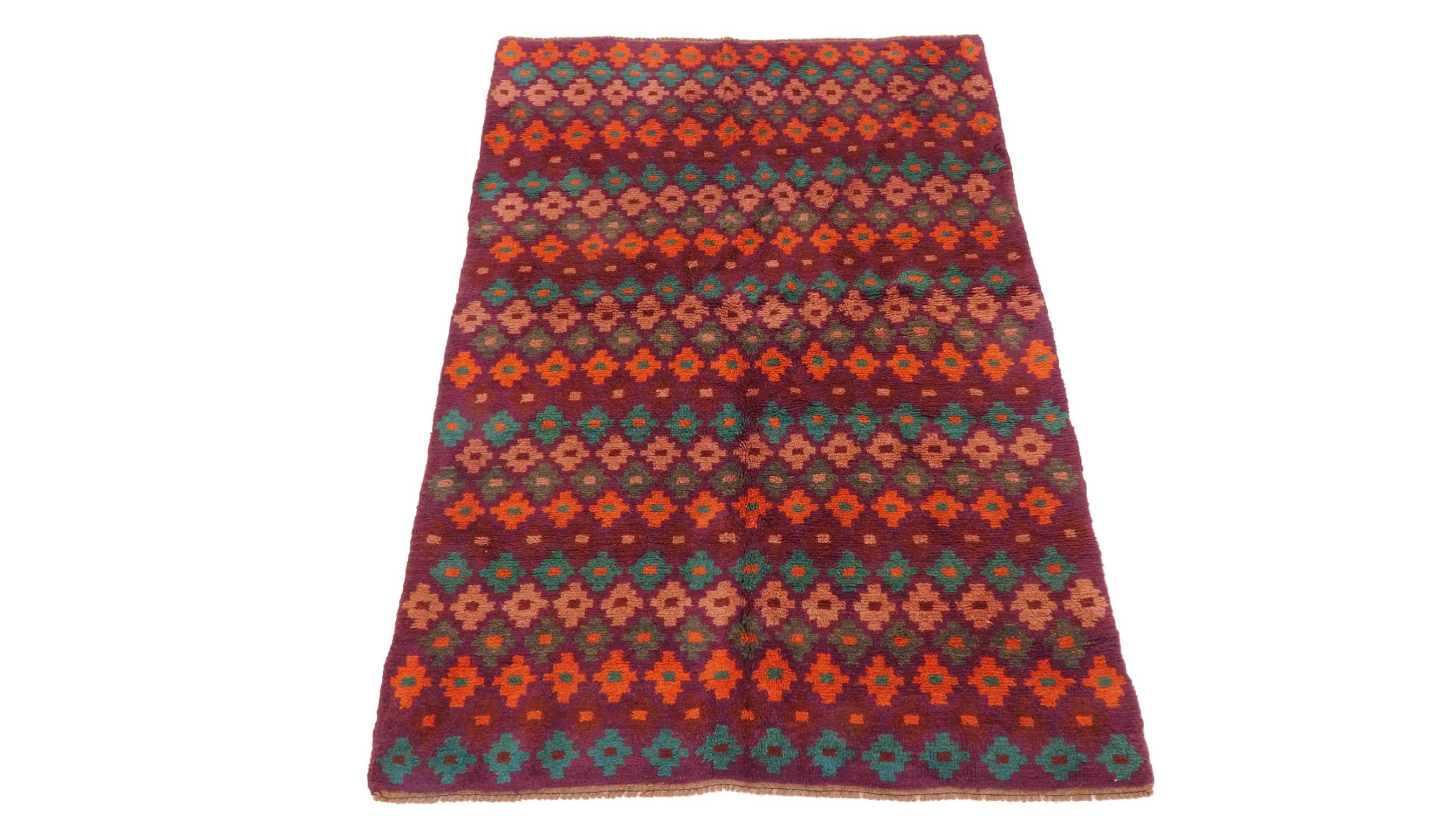 Gabbeh Teppich 120x180 Handgeknüpft Braun Streifen Orientalisch UNIKAT Kurzflor