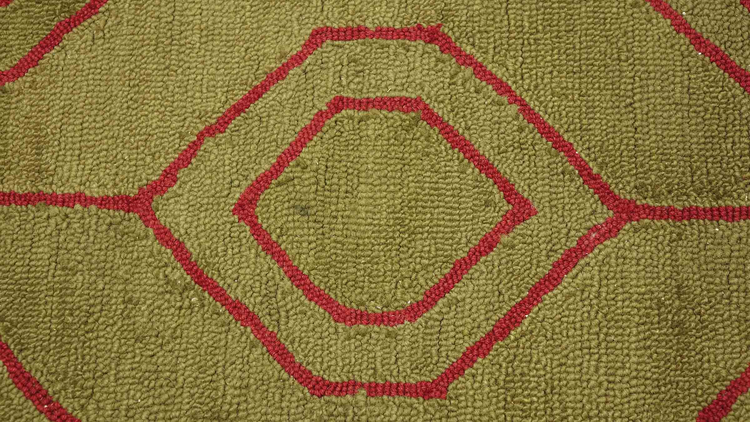 Handgefertigter Teppich 100x150 & 120x180 Grün Durchgemustert Handarbeit Modern
