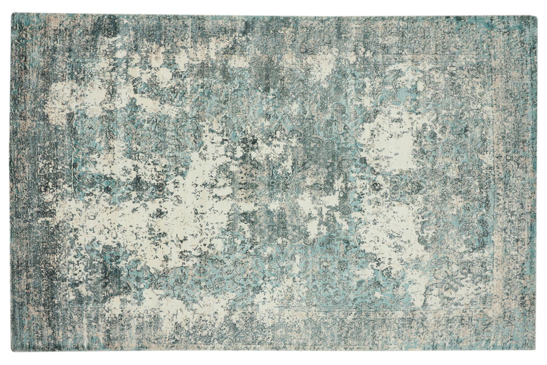 Handlloom Vintage Carpet 170x240 Handwoven Blue Abstract Handwoven Room