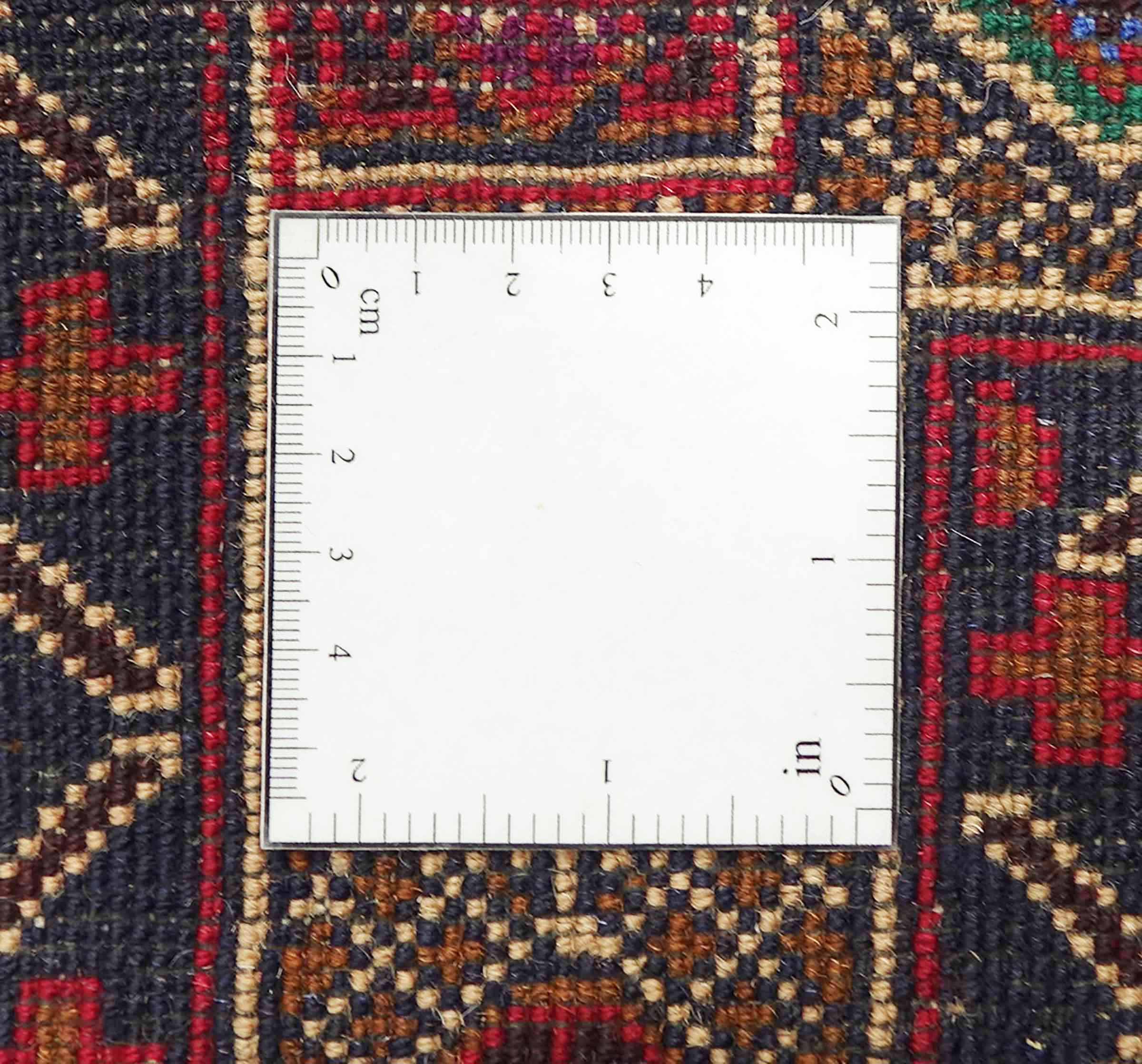 Afghan Teppich 80x150 Handgeknüpft Rot Geometrisch Orient Kurzflor Wohnzimmer