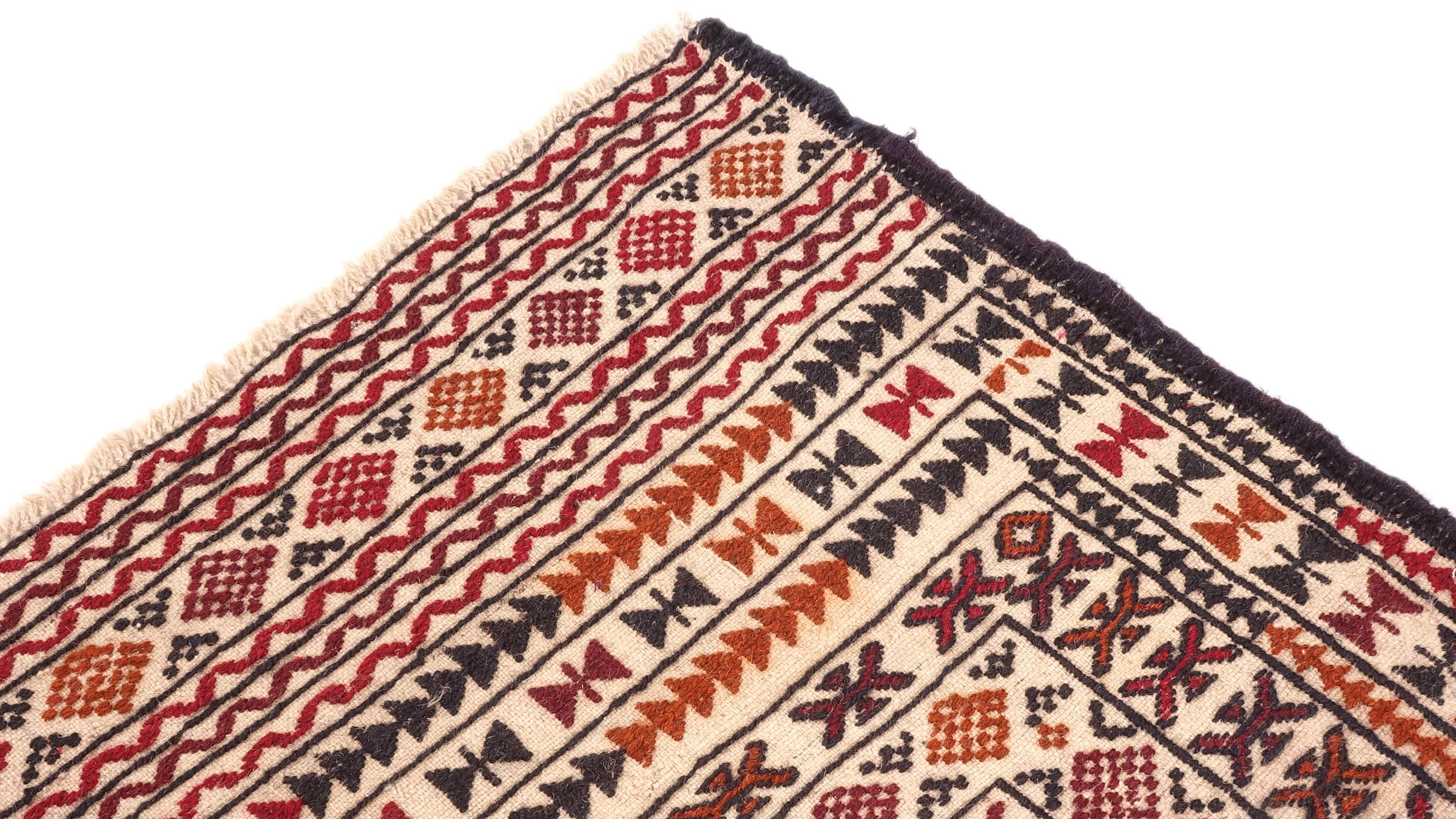 Afghan Kelim Gol Barjasta Teppich 120x180 Handgewebt Beige Geometrisch Handarbeit