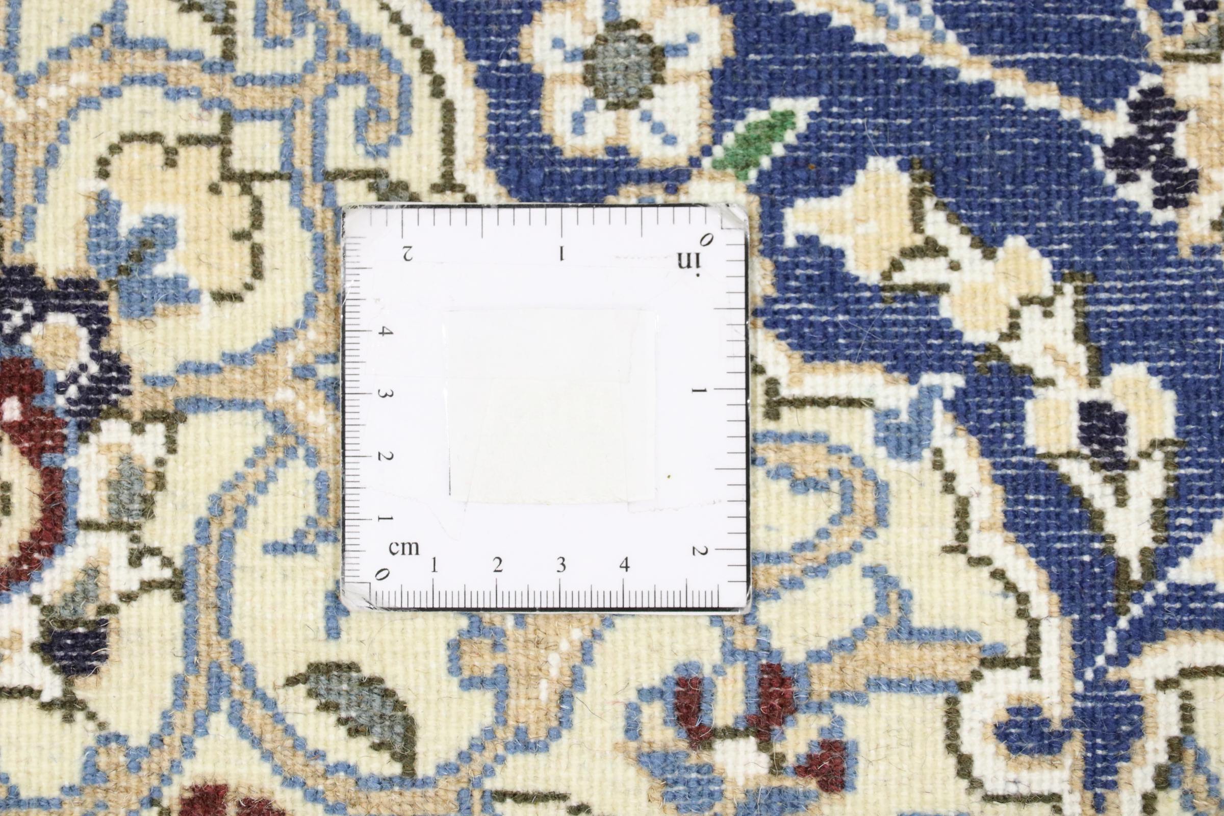 Persian carpet Nain 9LA 120x180 hand-knotted blue medallion oriental UNIKAT short pile