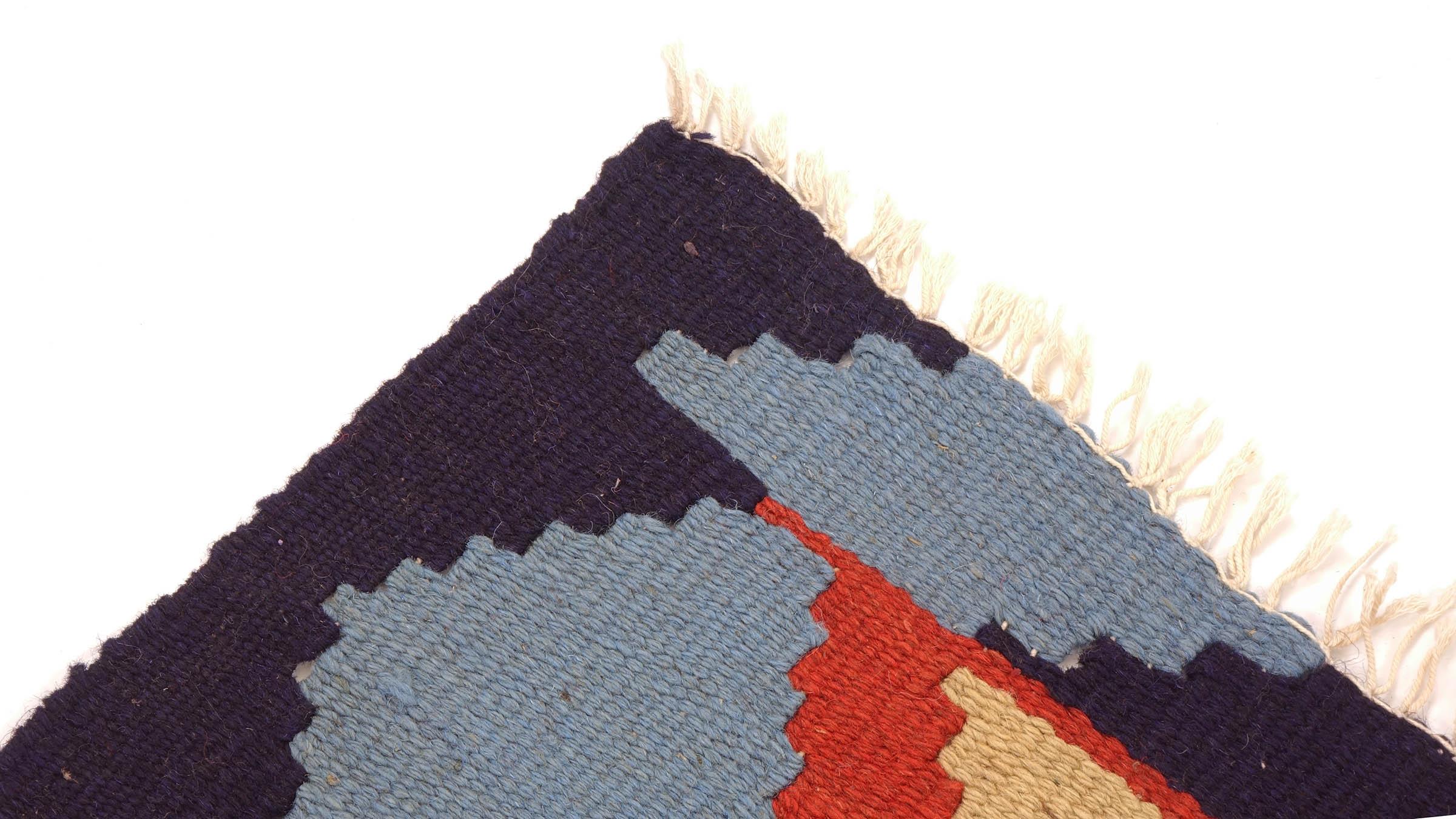 Perserteppich Kelim Ardebil 90x130 Handgewebt Braun Geometrisch Handarbeit Zimmer
