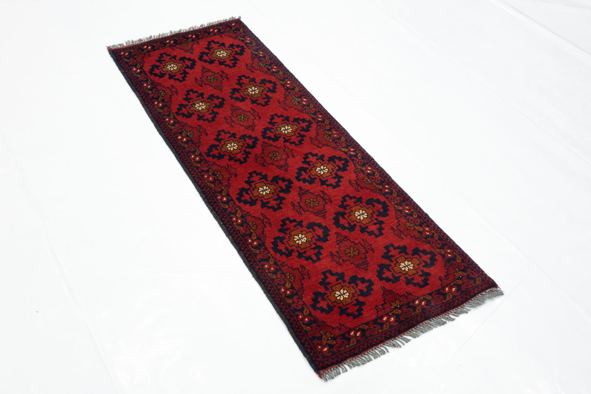 Afghan Khal Mohammadi 50x150 Handgeknüpft Teppich Läufer Braun Geometrisch