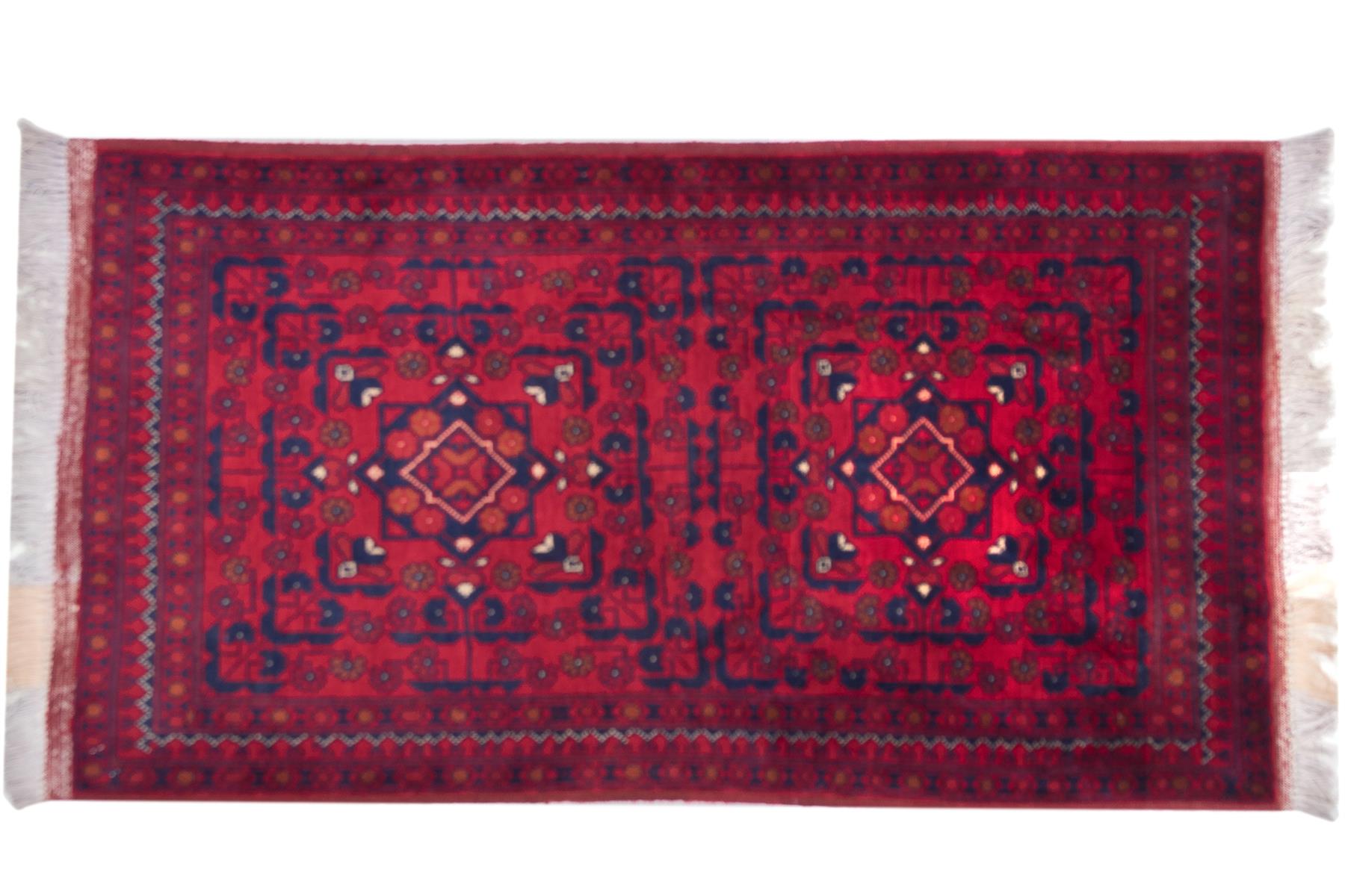 Afghan Belgique Khal Mohammadi 50x100 Handgeknüpft Teppich Braun Geometrisch