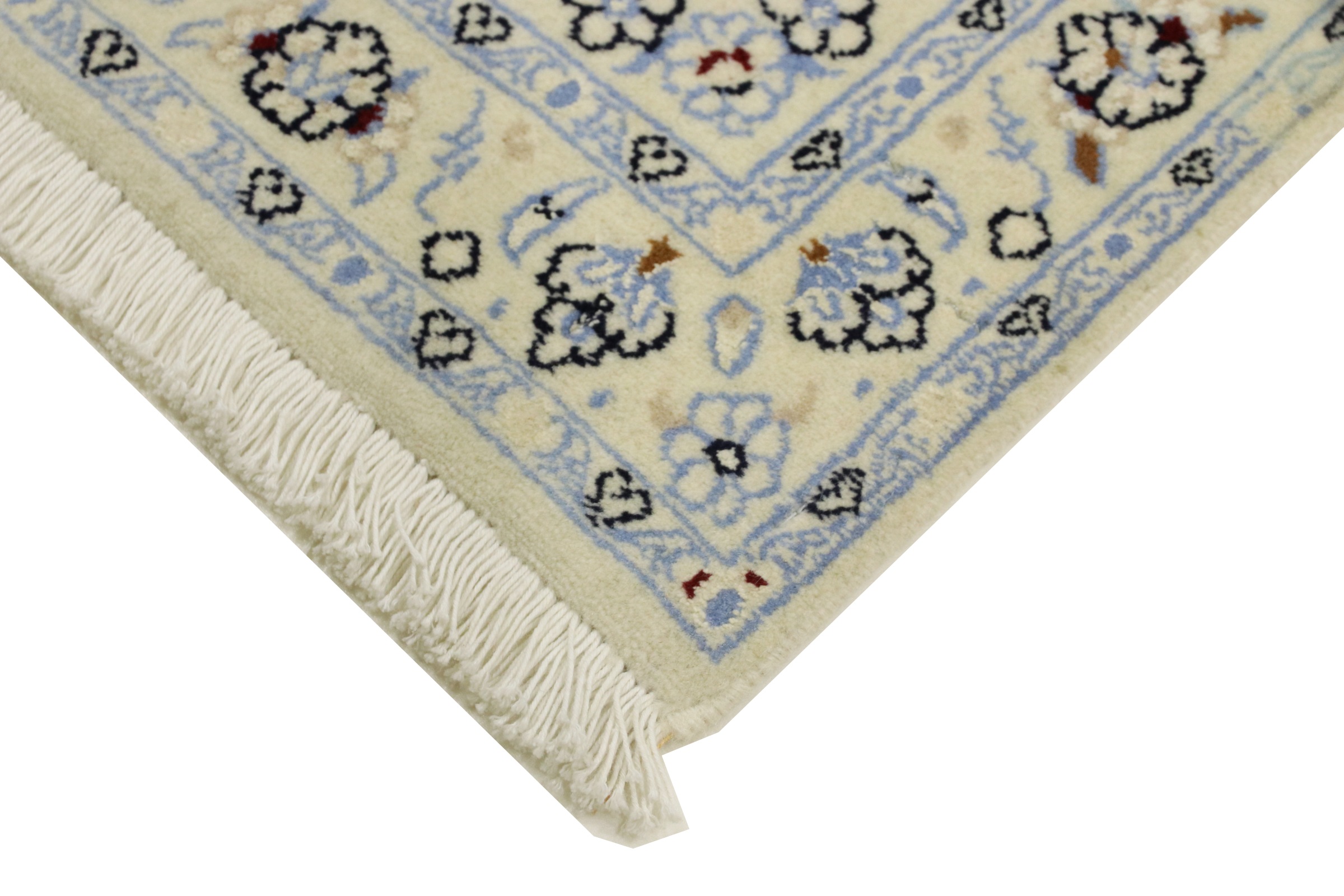 Perserteppich Nain 9LA 60x90 Handgeknüpft Weiß Medaillon Orientalisch UNIKAT Kurzflor