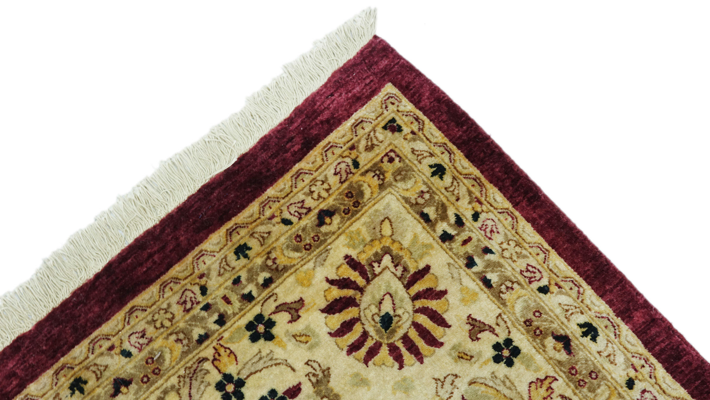 Pakistan Ziegler Ferahan Teppich 280x380 Handgeknüpft Rot Floral Orient Kurzflor