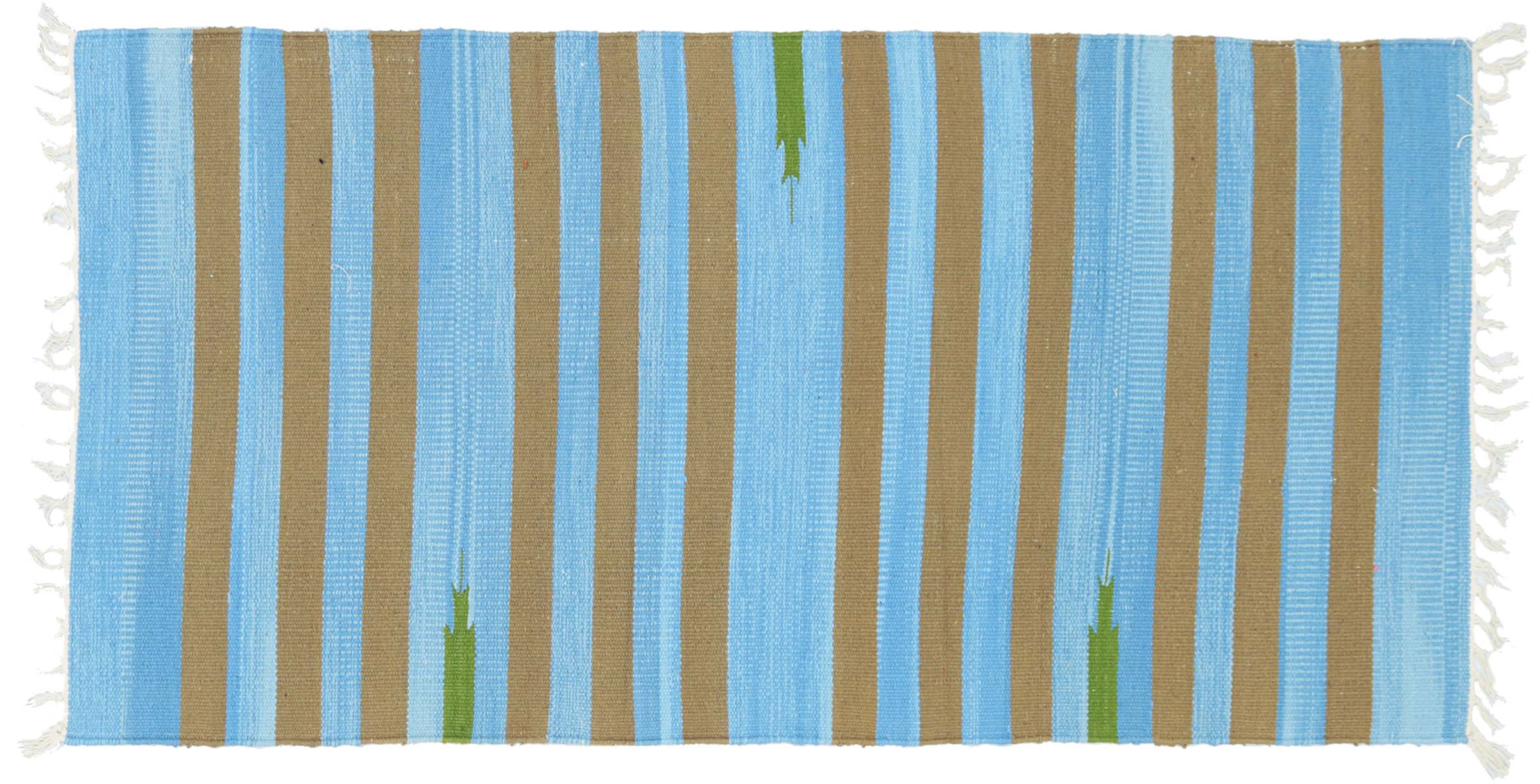 Knallbunter Kelim Teppich 60x120 Handgewebt Mehrfarbig Gestreift Handarbeit Gewebt