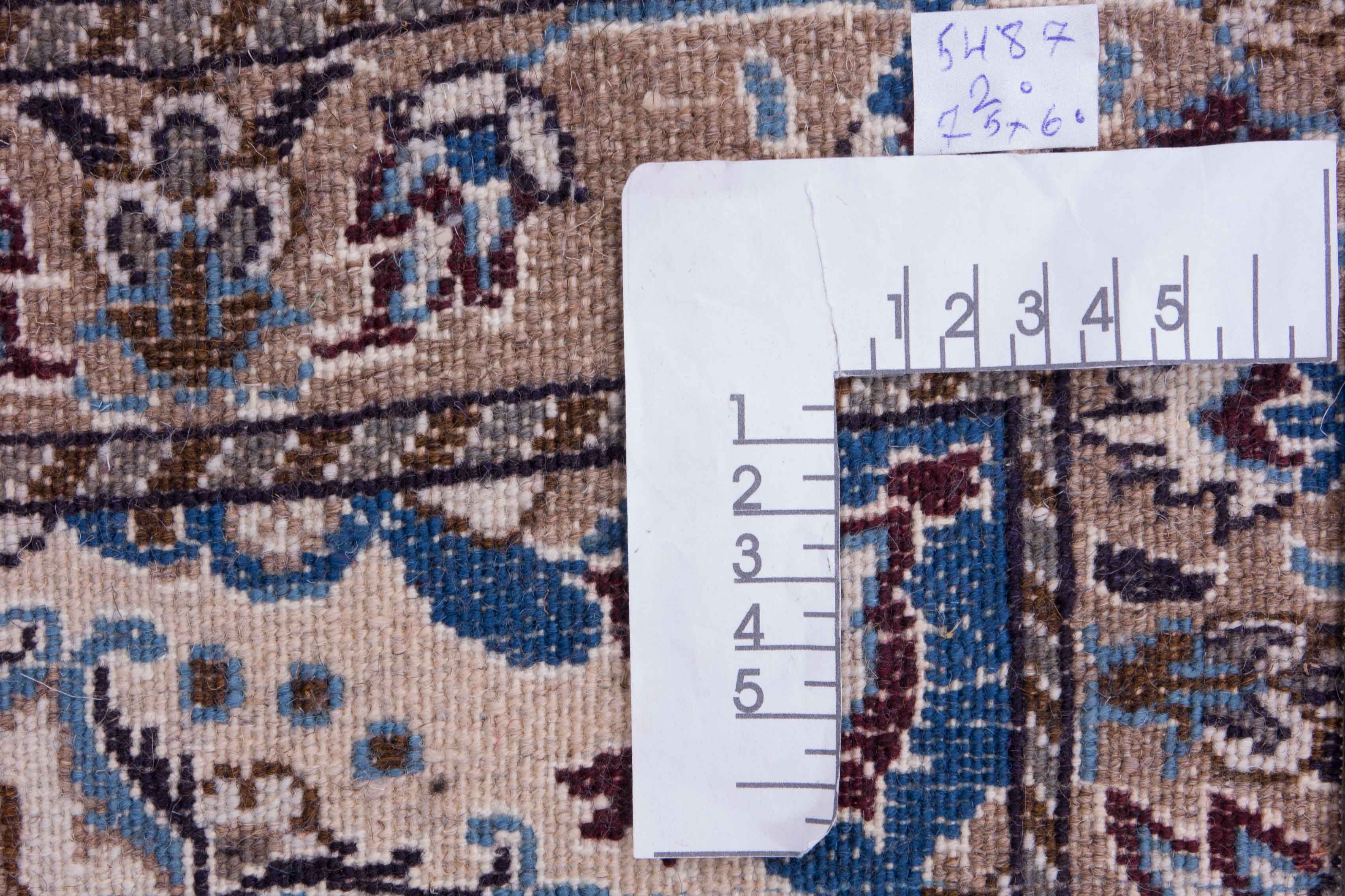 Perser Nain 60x80 Handgeknüpft Teppich Weiß Orientalisch Kurzflor Orient Rug