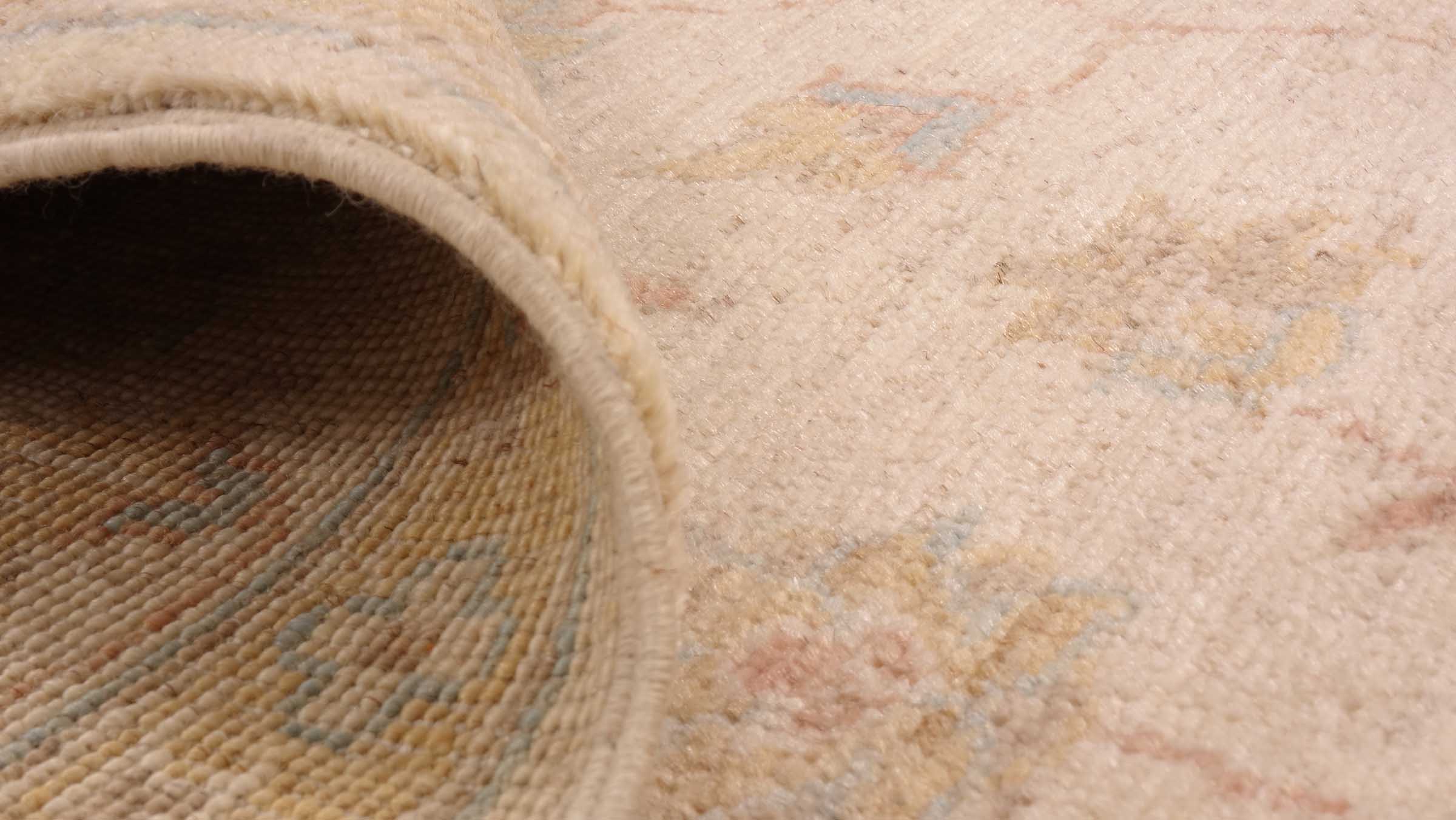 Chobi Ziegler Teppich 170x240 Handgeknüpft Beige Floral Orientalisch UNIKAT Kurzflor