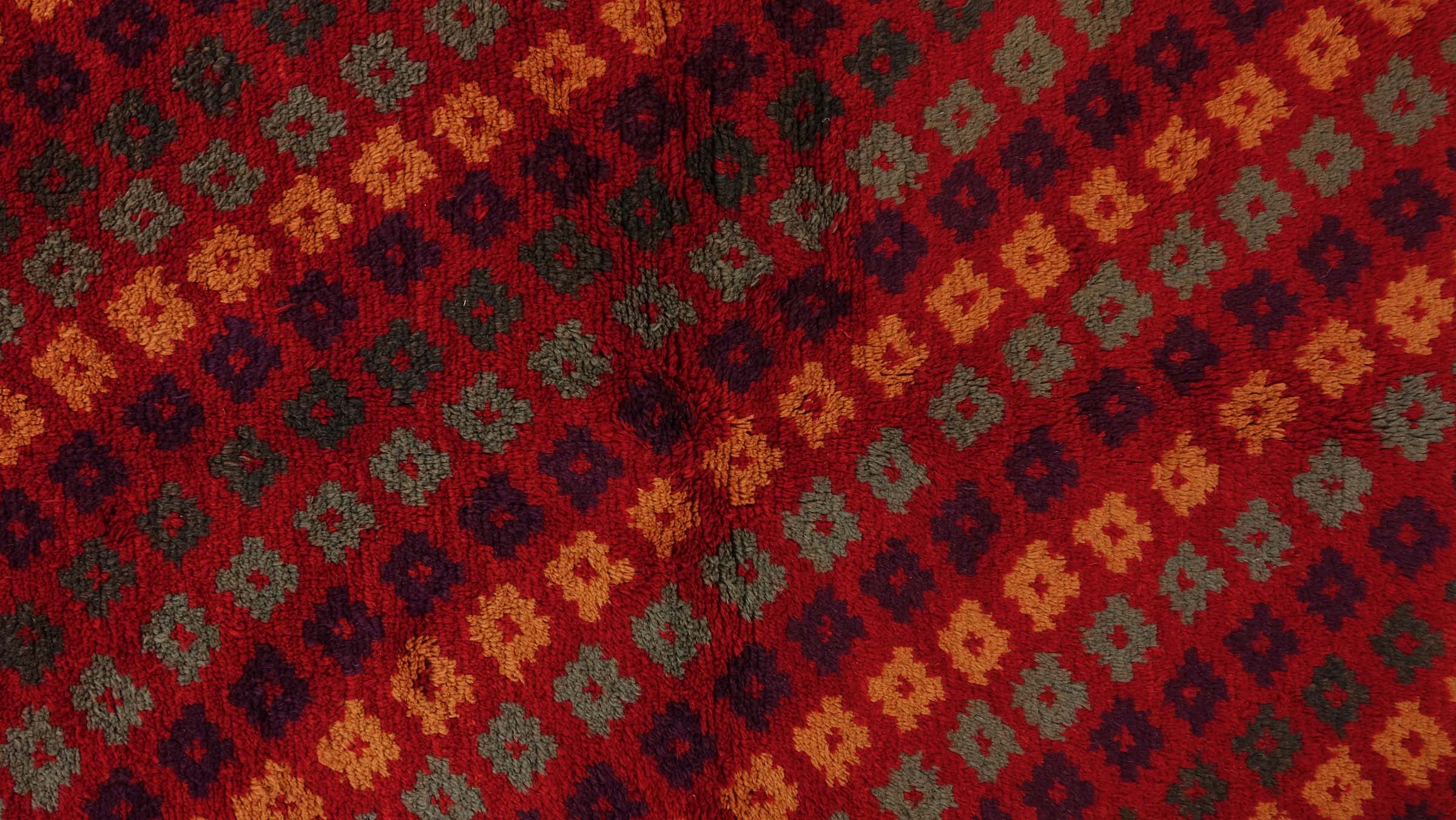 Gabbeh Teppich 110x190 Handgeknüpft Rot Gestreift Orientalisch UNIKAT Kurzflor