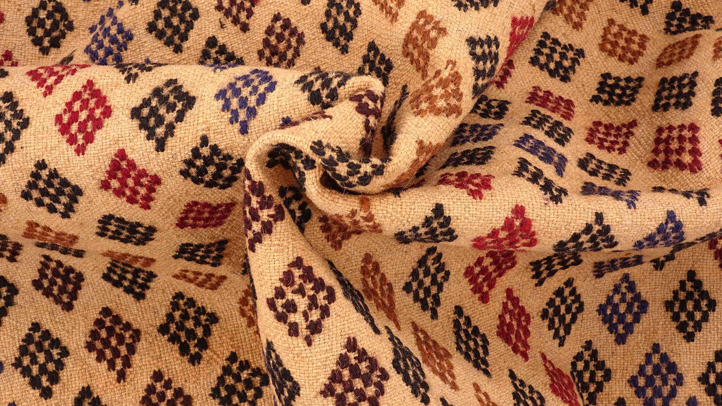Afghan Kelim Gol Barjasta Teppich 120x180 Handgewebt Gold Geometrisch Handarbeit Gewebt