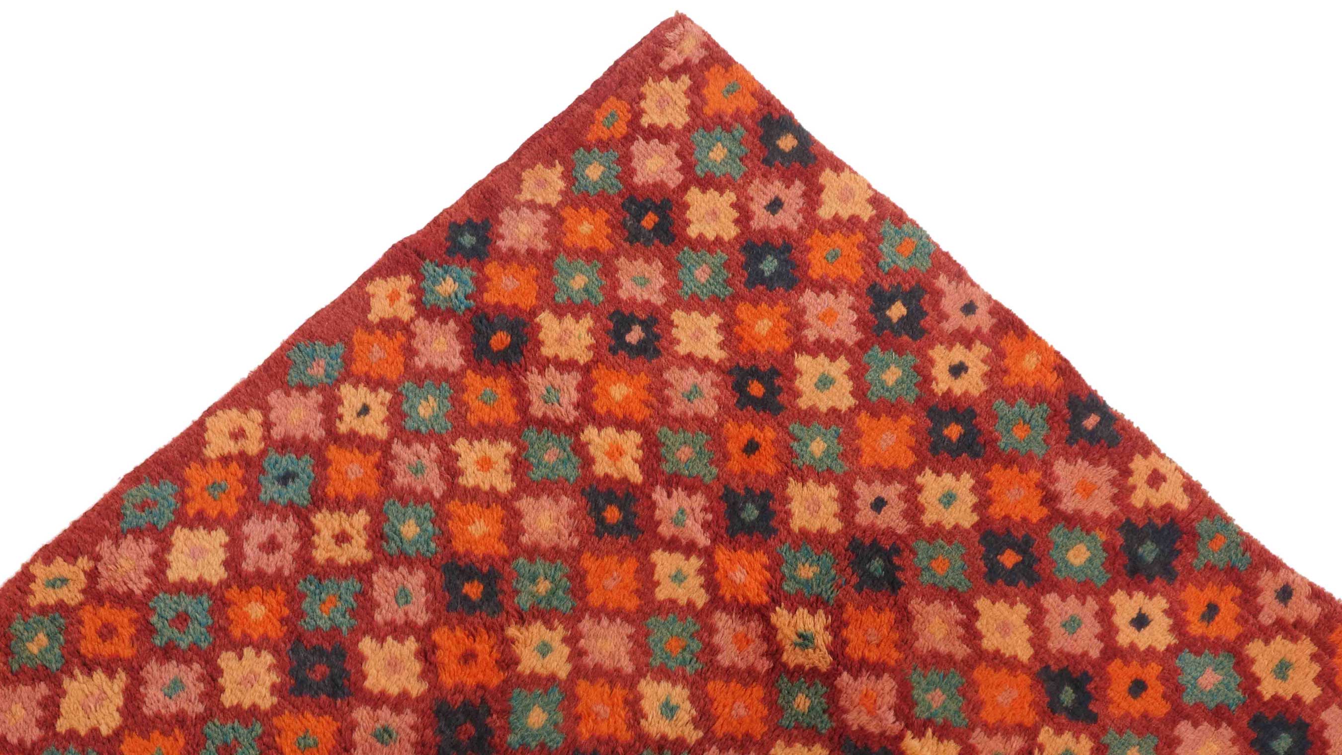 Gabbeh Teppich 100x190 Handgeknüpft Braun Durchgemustert Orientalisch UNIKAT Kurzflor