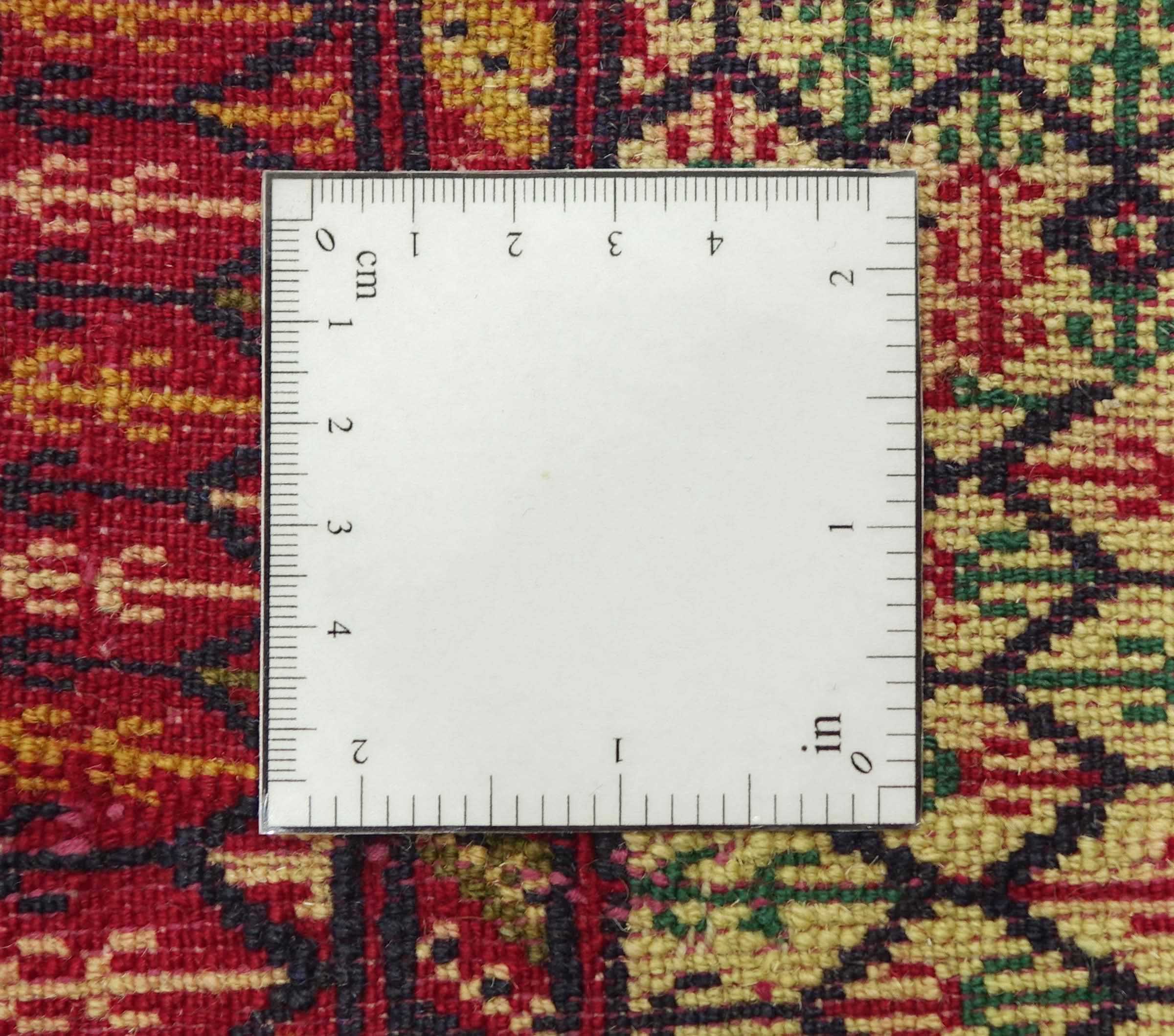 Afghan Teppich 100x130 Handgeknüpft Beige Geometrisch Orient Kurzflor Wohnzimmer