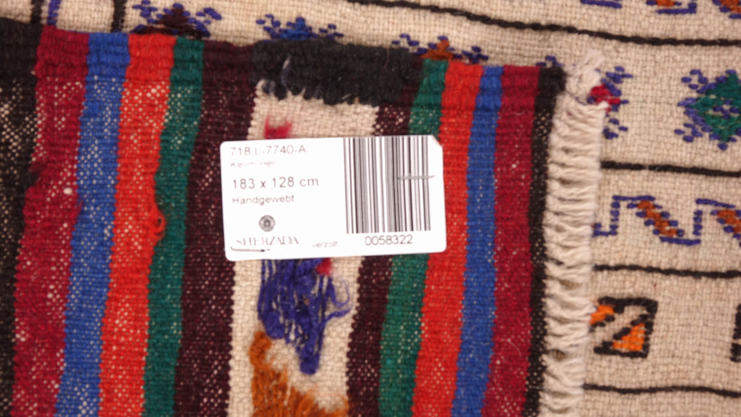 Afghan Kelim Gol Barjasta Teppich 120x180 Handgewebt Beige Geometrisch Handarbeit