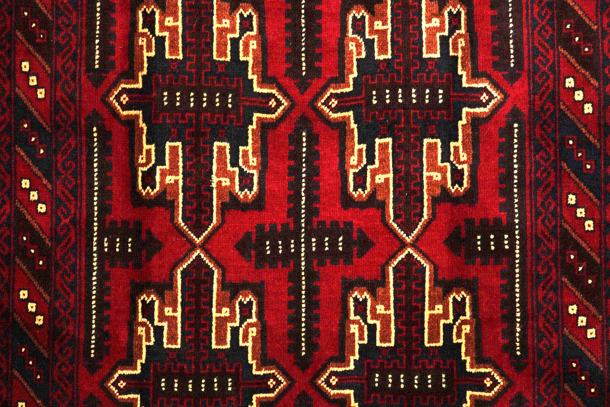 Afghan Belutsch Baluch 120x180 Handgeknüpft Orientteppich Rot Durchgemustert