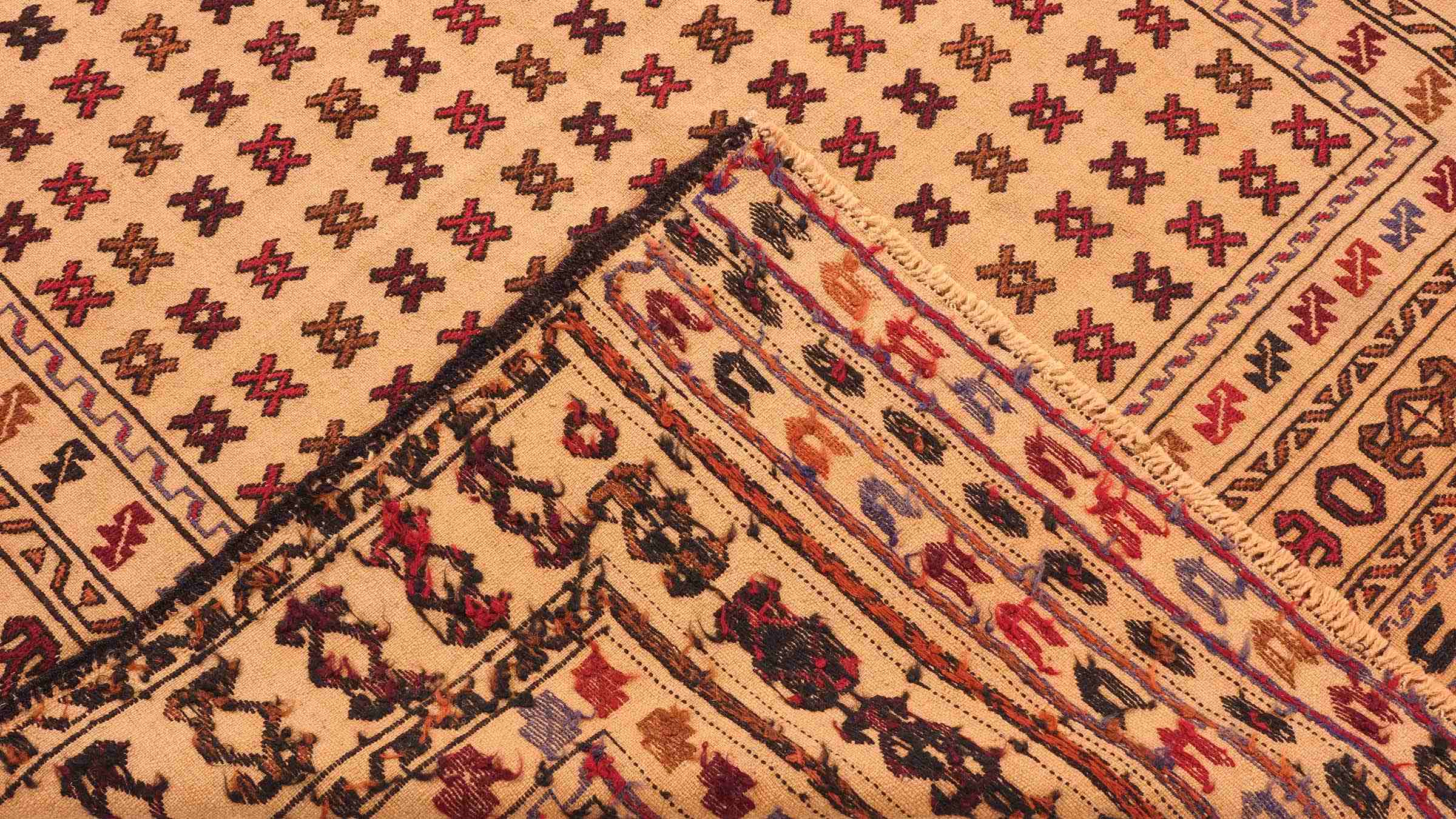 Afghan Kelim Gol Barjasta Teppich 120x180 Handgewebt Gold Geometrisch Handarbeit Gewebt