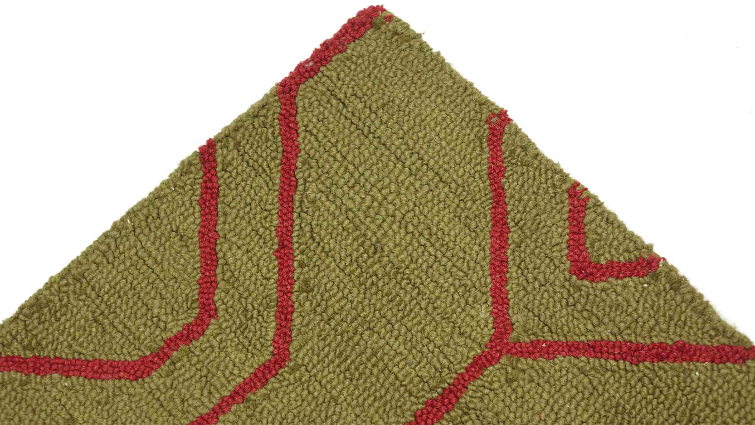 Handgefertigter Teppich 100x150 & 120x180 Grün Durchgemustert Handarbeit Modern